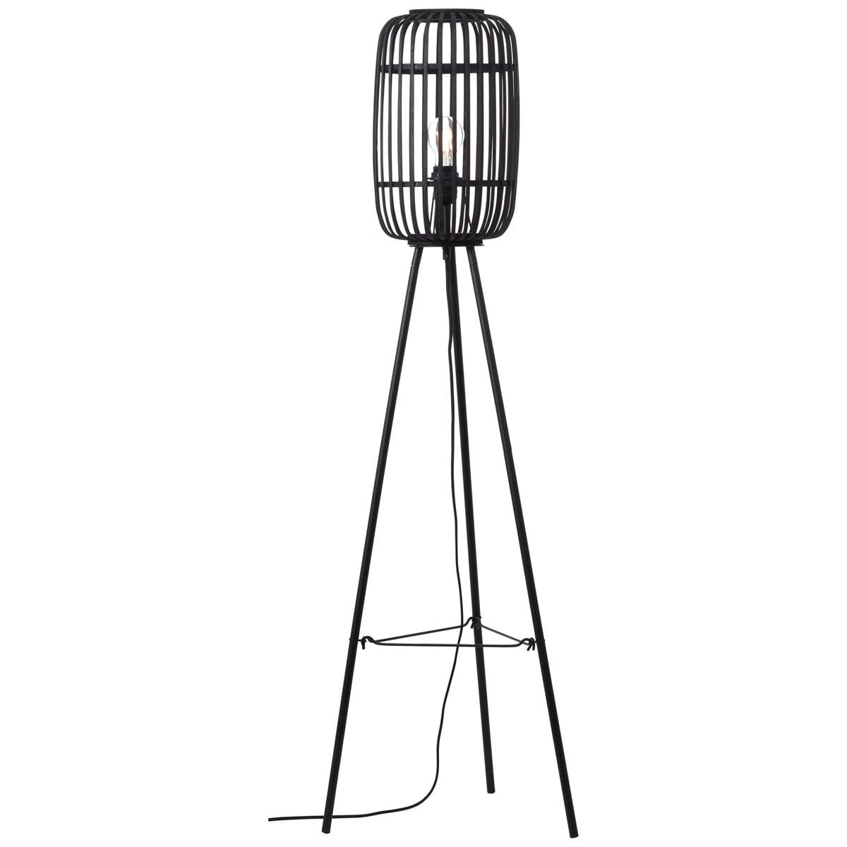 Brilliant Stehlampe dunkel/schwarz online Metall/Bambus, »Woodrow«, Höhe, 45 cm bestellen 1 cm, holz Ø E27, flammig-flammig, 130