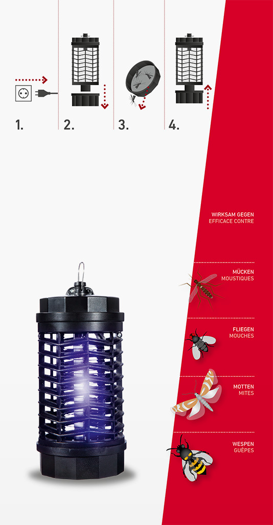 Windhager Insektenfalle »für Fluginsekten, Schutzlampe für den Fang von Insekten« vollisoliertes Kunststoffgehäuse, UV-Lampe mit 4 oder 11 Watt