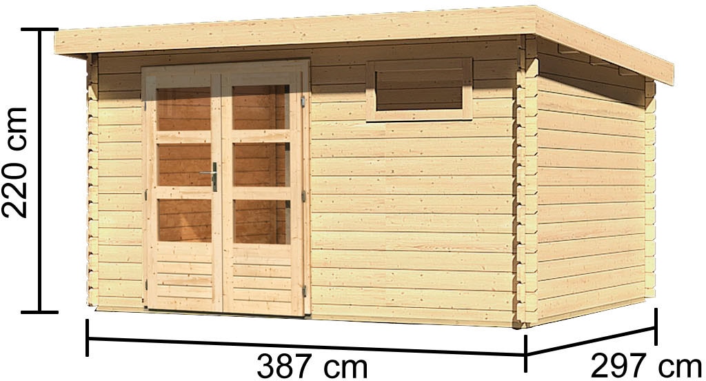 Karibu Gartenhaus »Schloßsee 8«, natur, anthrazit oder terragrau