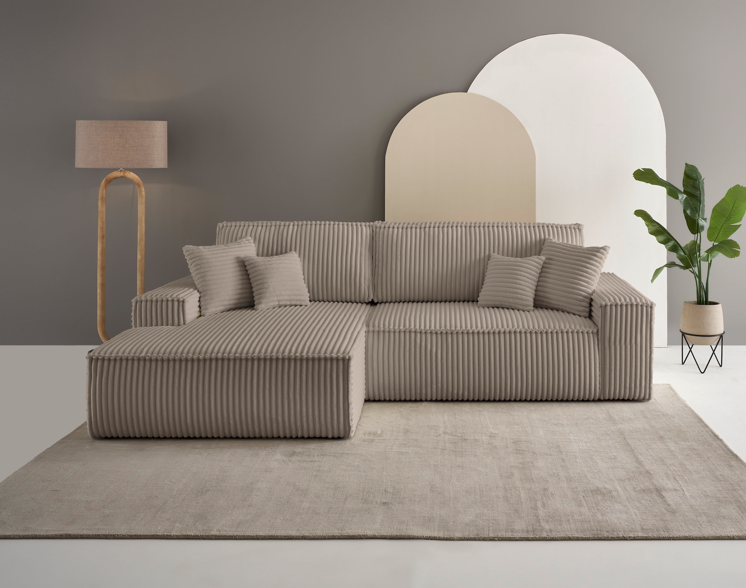 OTTO home Ecksofa »FINNLEY Schlafsofa 267 cm, L-Form mit Schlaffunktion & B günstig online kaufen