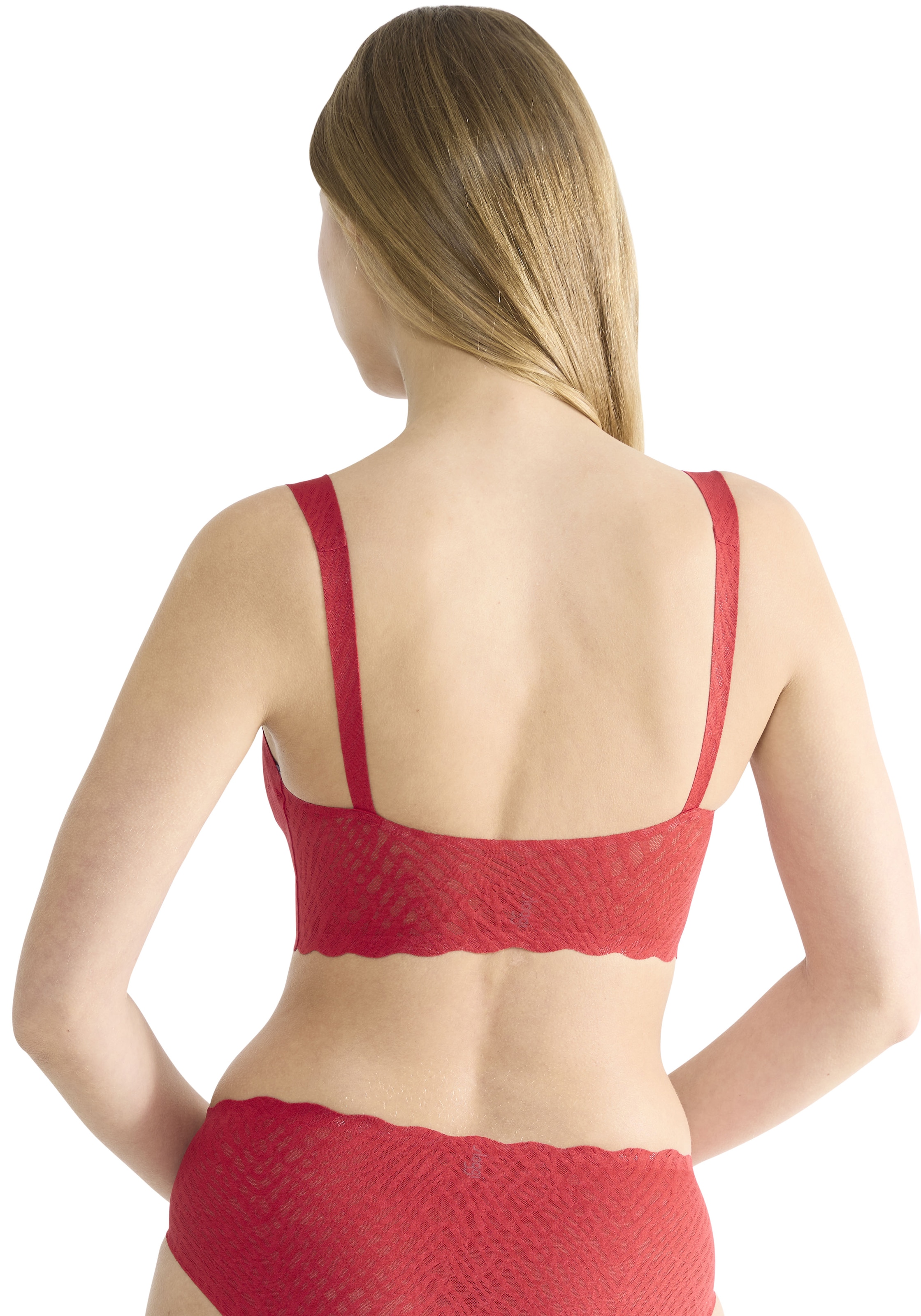 sloggi Bralette »ZERO Feel Bliss«, nahtlos mit Spitzenoptik, V-Ausschnitt, herausnehmbare Pads