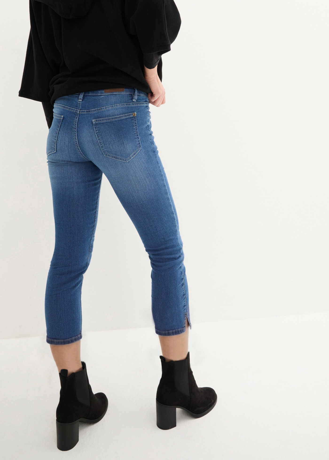 bonprix 7/8-Jeans mit Used-Effekt, schmale Passform, 7/8-Länge, aus Stretch-Material