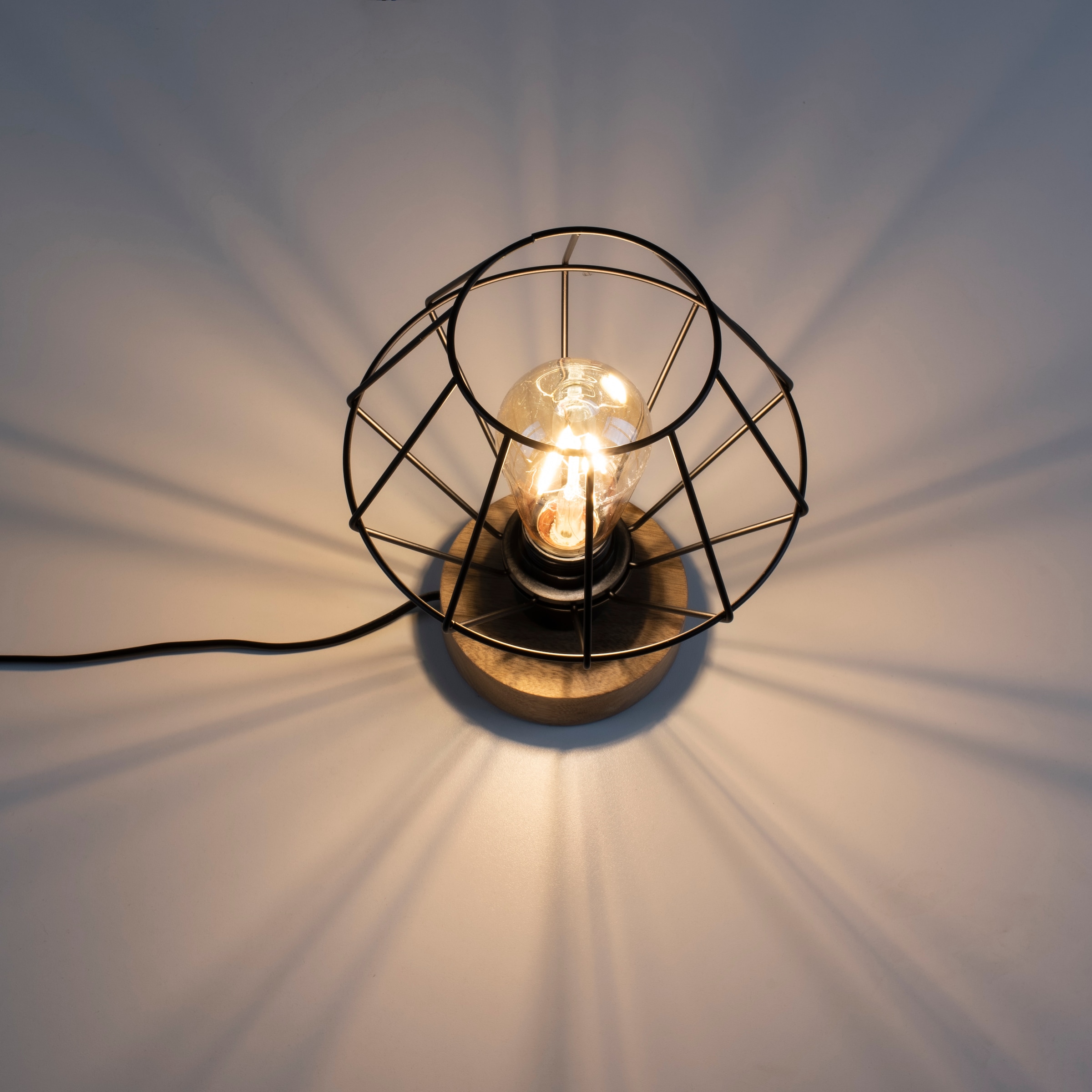 JUST LIGHT Tischleuchte »KASKA« E27 1 Stk. ExklusiveE27, Schalter, Schnurschalter