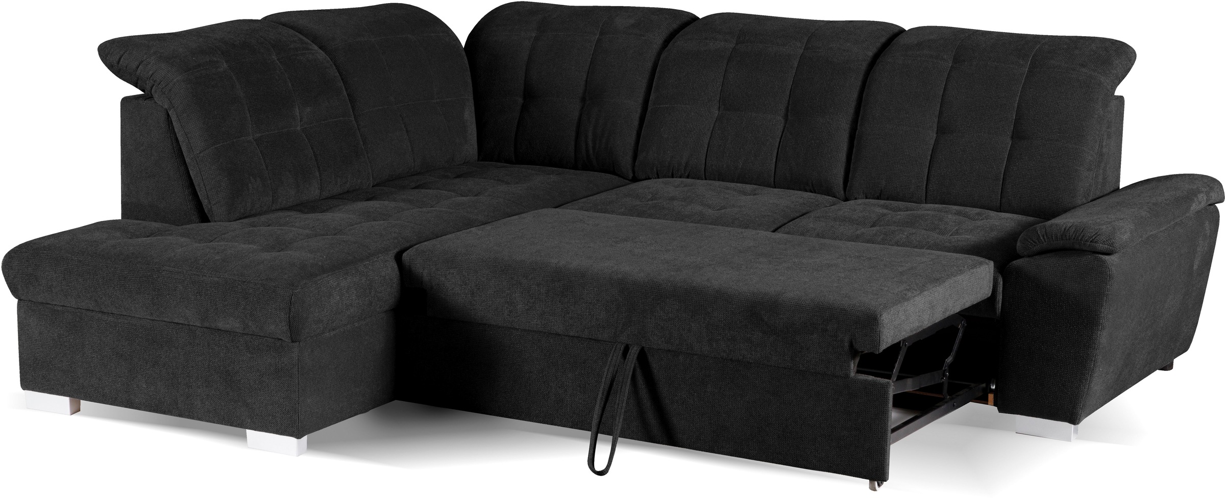 WERK2 Ecksofa »Brindisi, bequem und komfortabel, L-Form«, mit verstellbaren Kopfteilen, Bettfunktion & Bettkasten