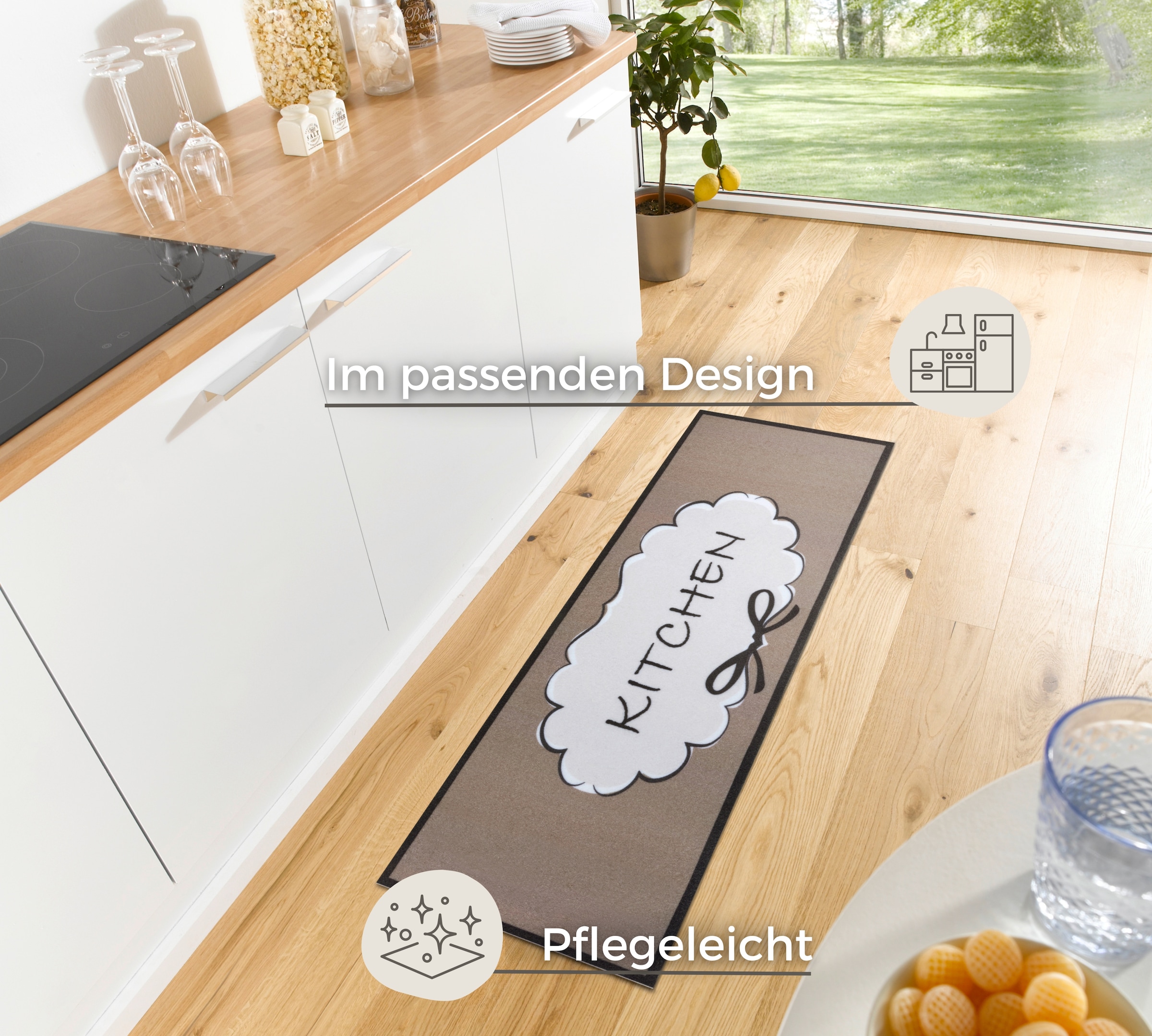 HANSE Home Küchenläufer »Kitchen Cloud«, rechteckig, 3 mm Höhe, Läufer, Rutschfest, Küchenteppich, Küche, Teppich, Pflegeleicht