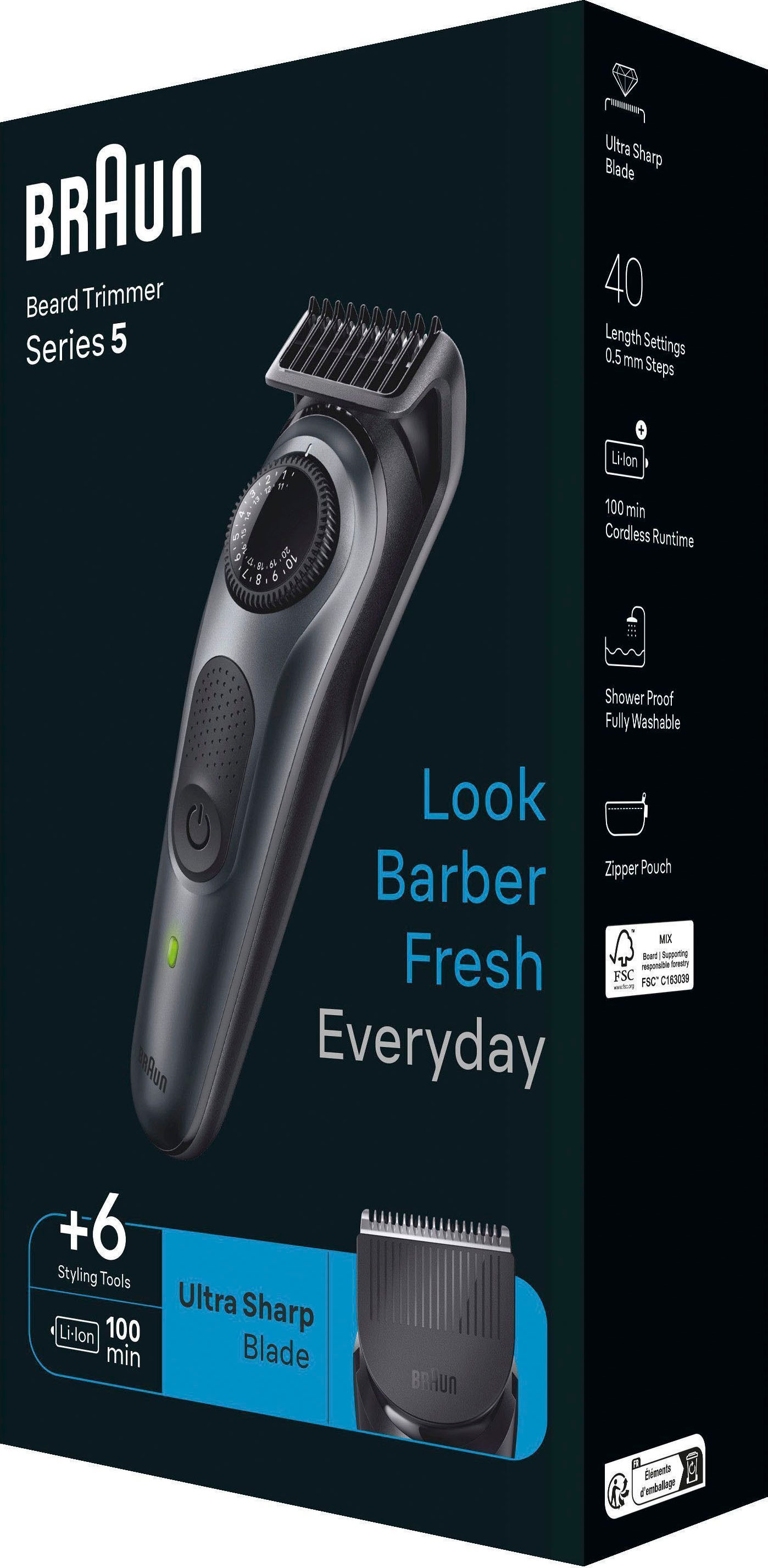 Braun Haarschneider »Barttrimmer BT5450« 40 Wasserdicht Einstellungen