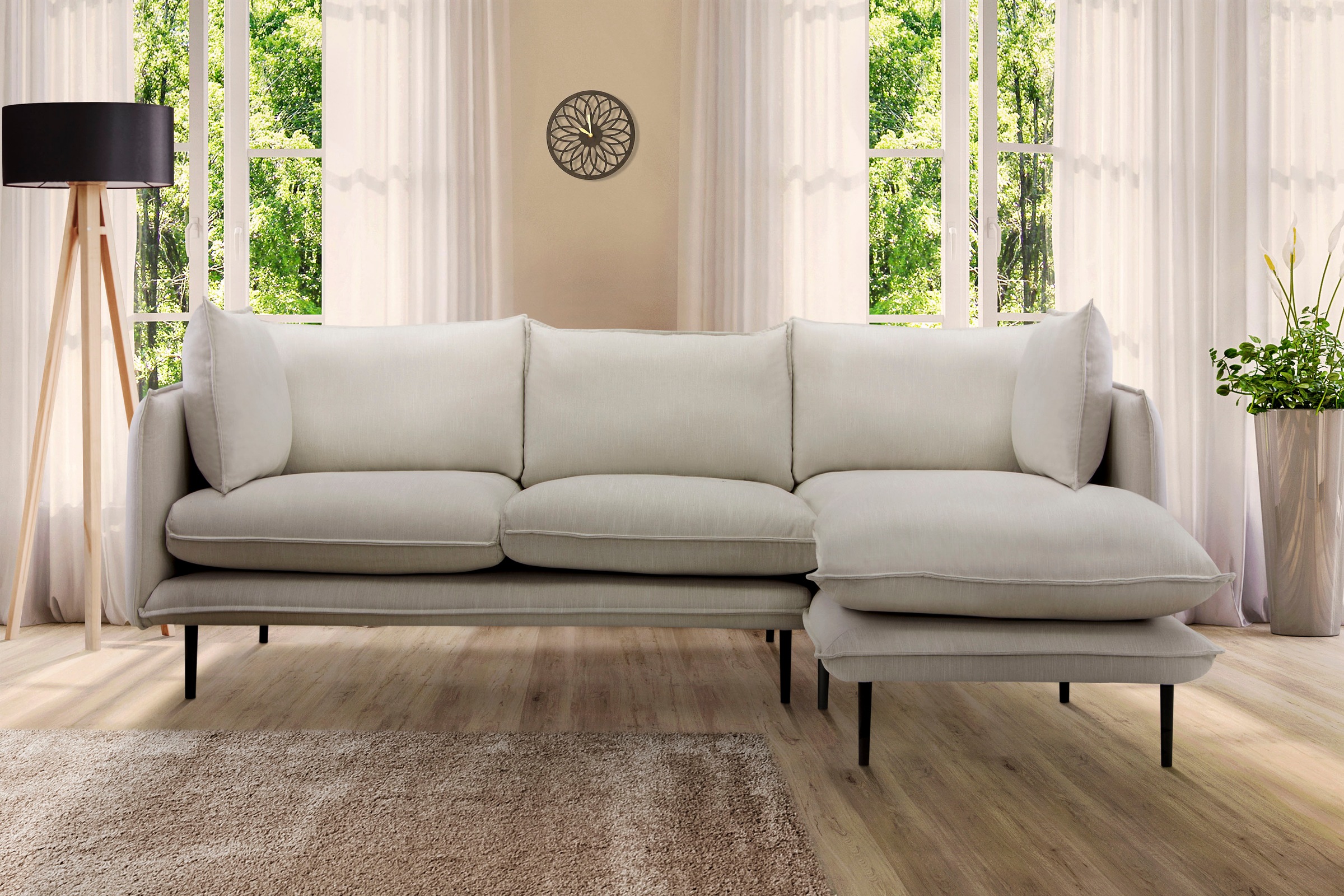 Home affaire Ecksofa »Somba L-Form« mit dickem Keder, Ottomane wahlweise li günstig online kaufen