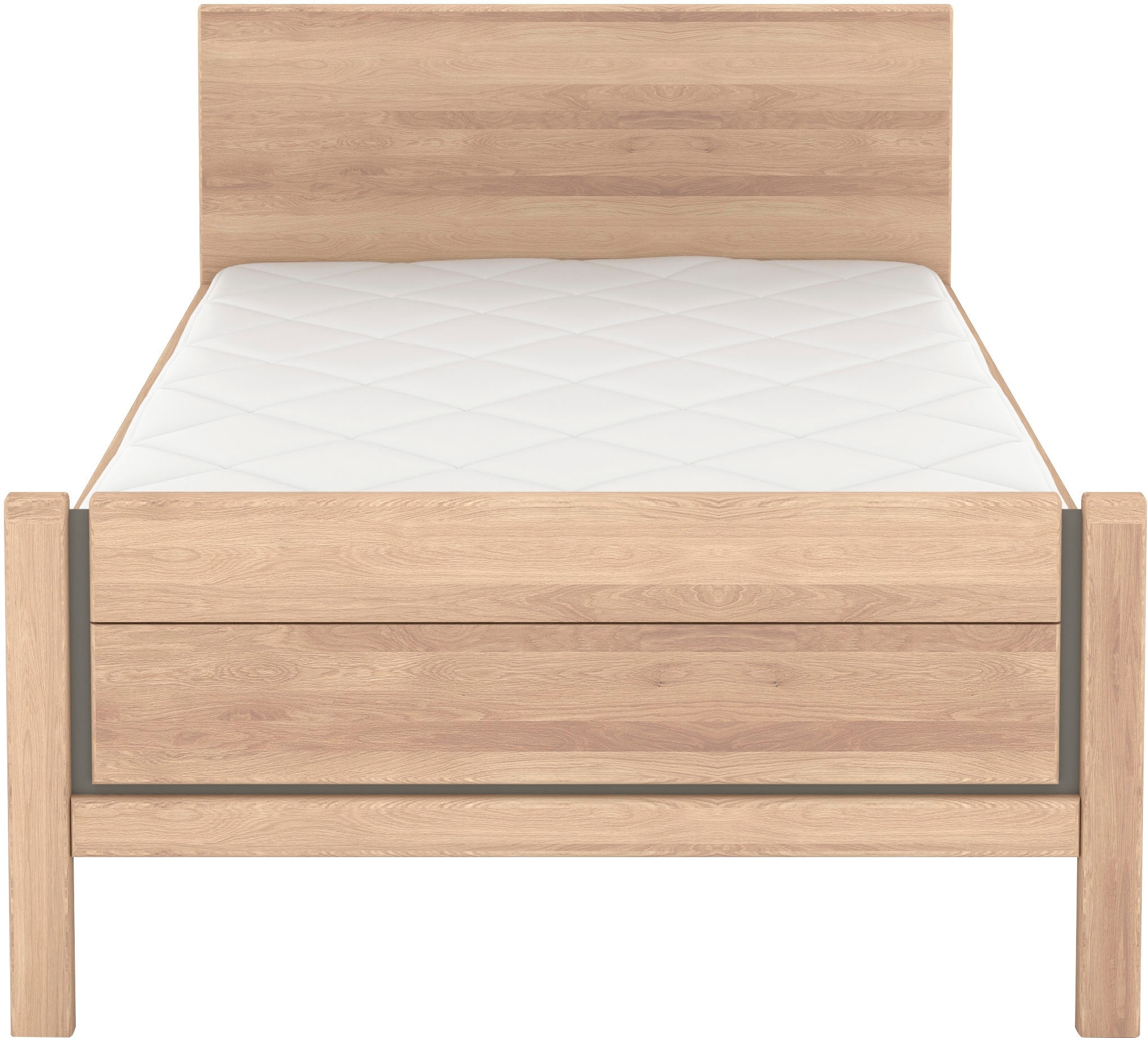 Musterring Holzbett »Sorrent, Bettgestell, Bettrahmen, teilmassiv Eiche«, (MADE IN GERMANY), Eiche teilmassiv, Liegehöhenverstellung, Stollenfußteil