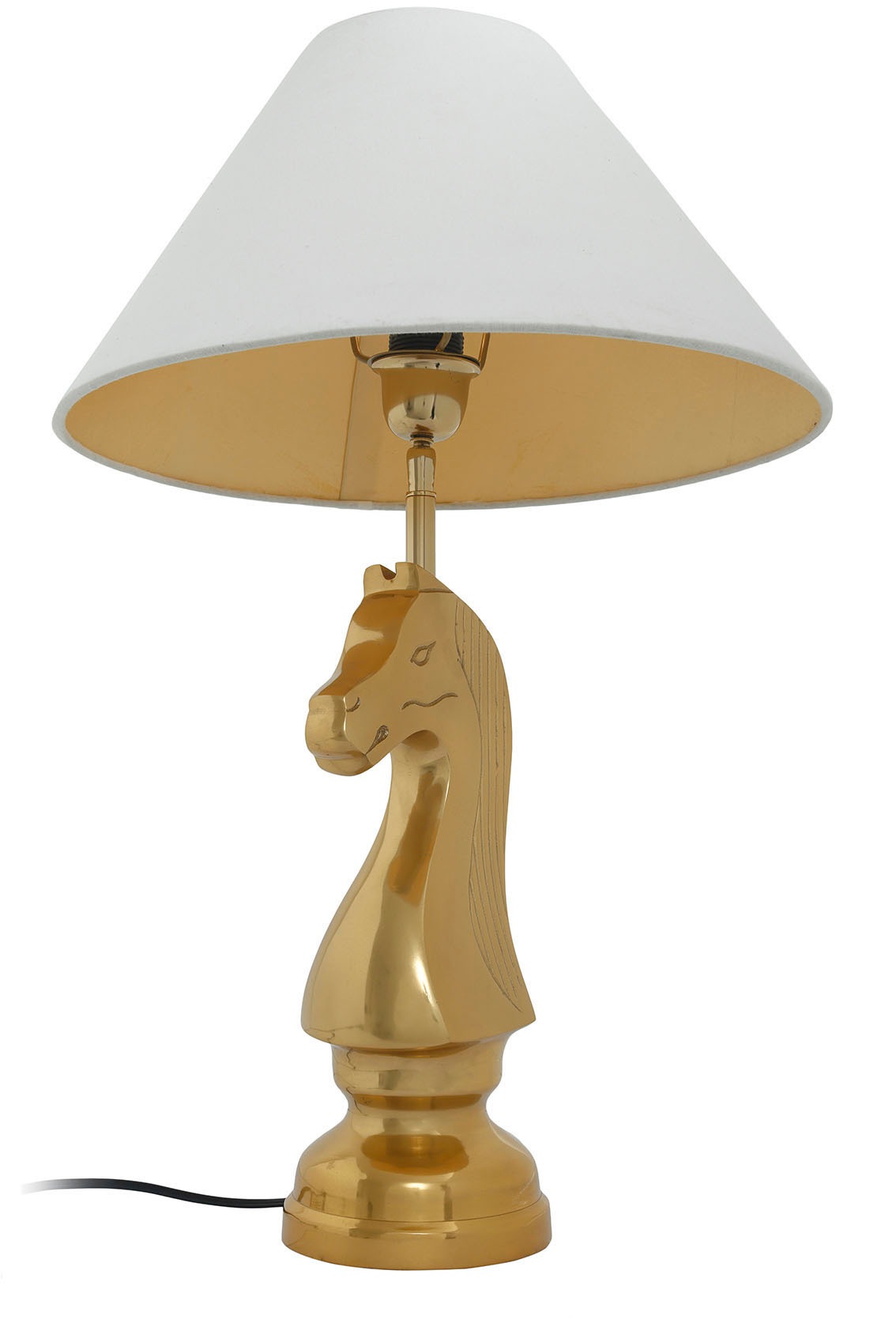 Kayoom Tischleuchte »Tischlampe Bishop 125«, 1 flammig, Leuchtmittel E27 | ohne Leuchtmittel, mit dekorativem Schah-Pferd-Sockel aus Metall, mit Stoffschirm
