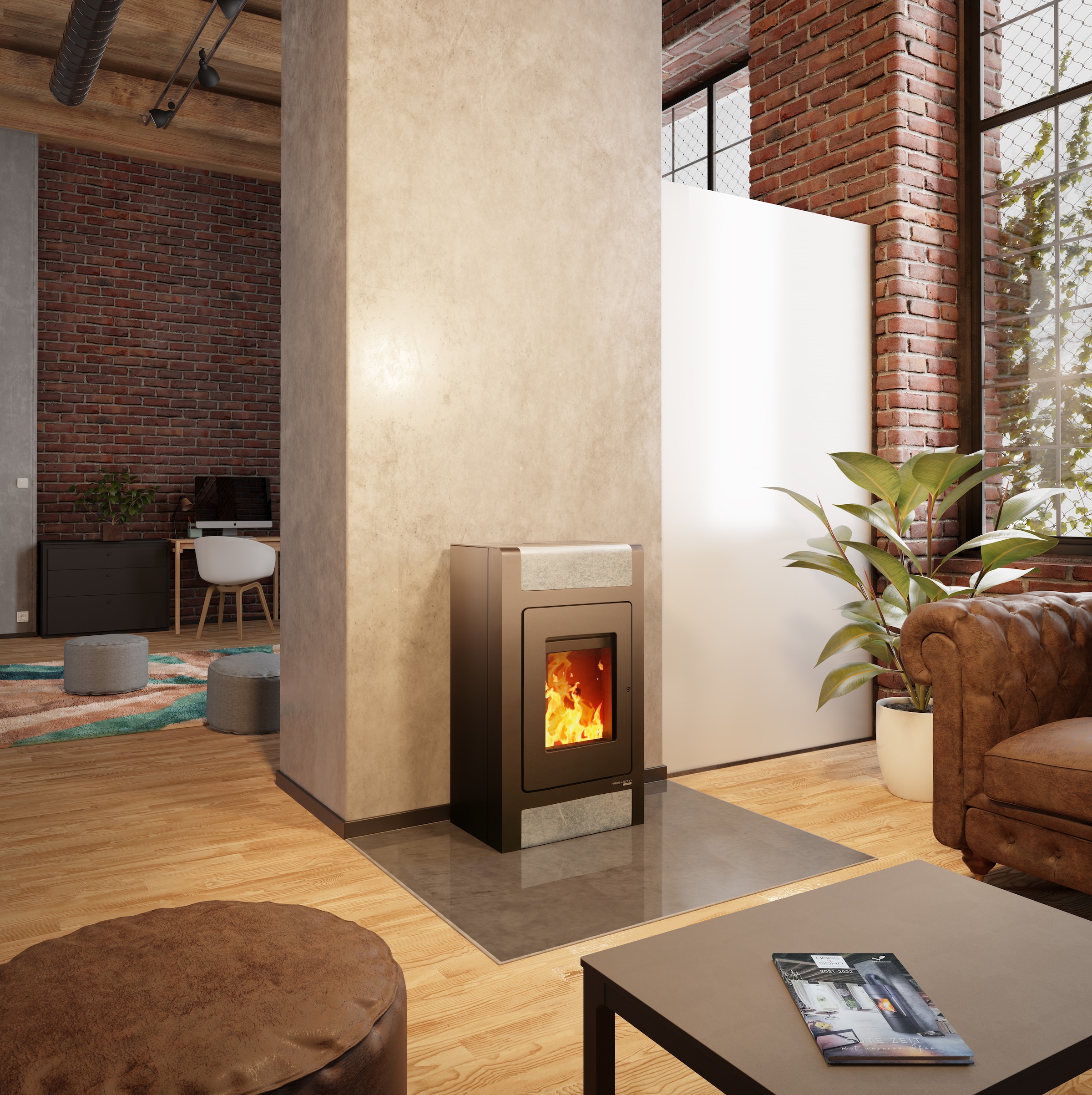 Haas + Sohn Pelletofen »HSP 2.stone, tief-schwarz/Speckstein«