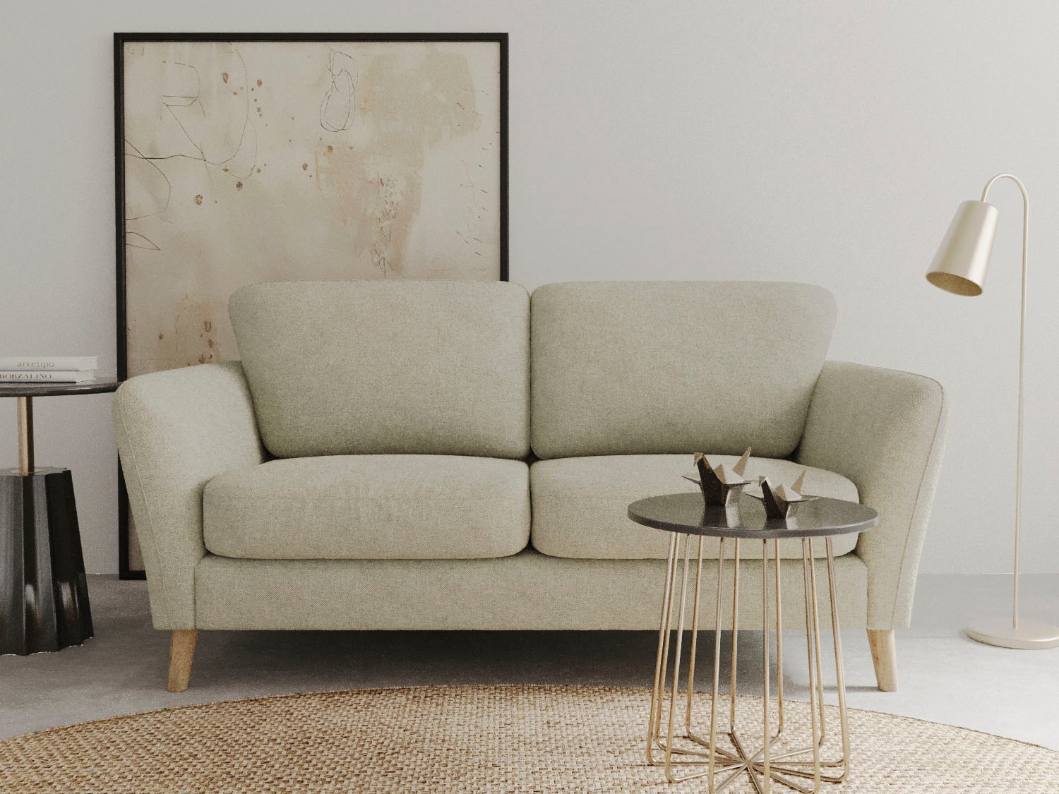 Home affaire 2-Sitzer "MARSEILLE Kompaktsofa 170 cm, Cord, Flachgewebe, Str günstig online kaufen