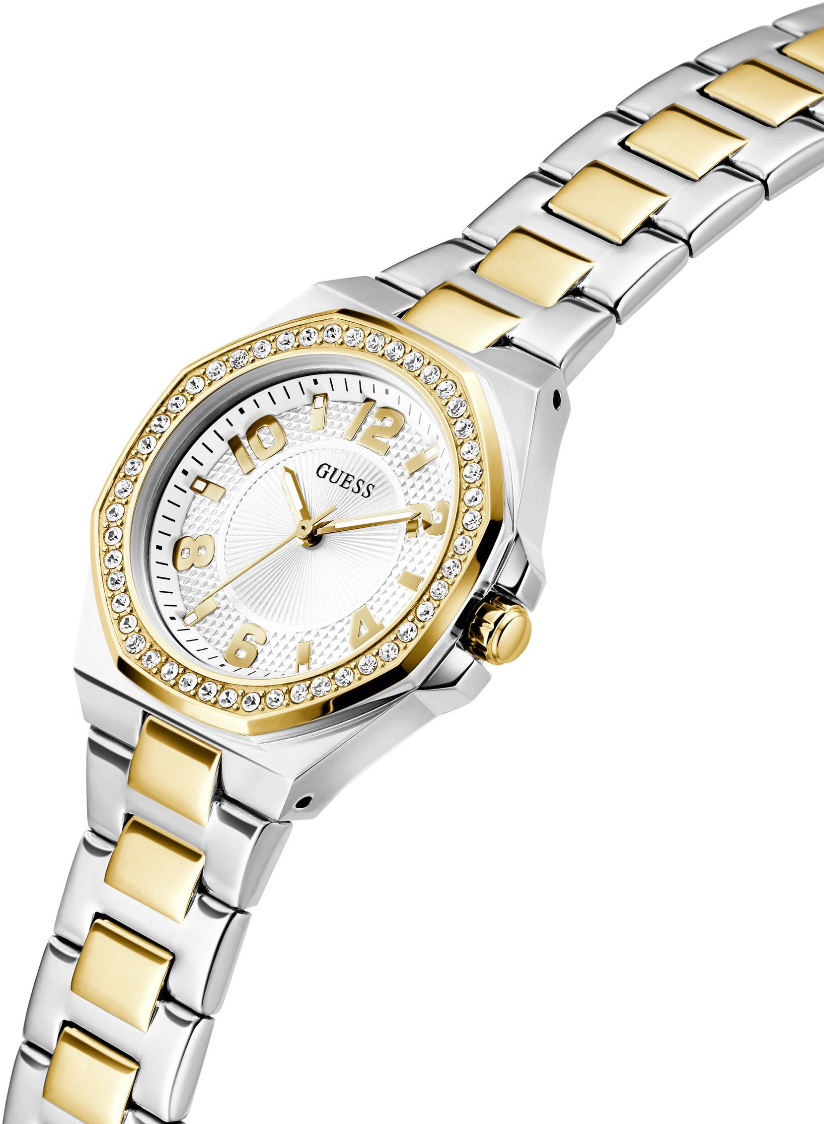 Guess Quarzuhr »CONTESSA«, Armbanduhr, Damenuhr, Edelstahlarmband