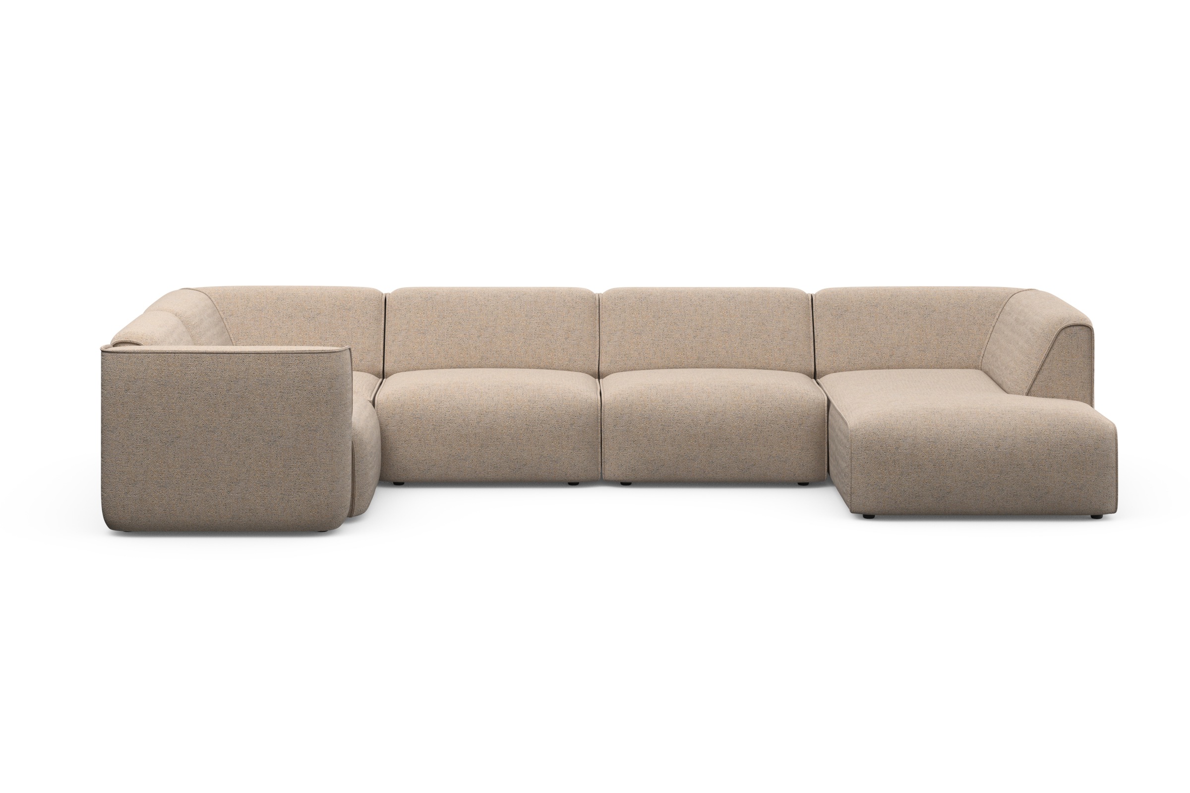 RAUM.ID Wohnlandschaft »Merid U-Form, jederzeit durch Module erweiterbar, B/T/H: 367/206/70 cm«, als Modul oder separat verwendbar, für individuelle Zusammenstellung