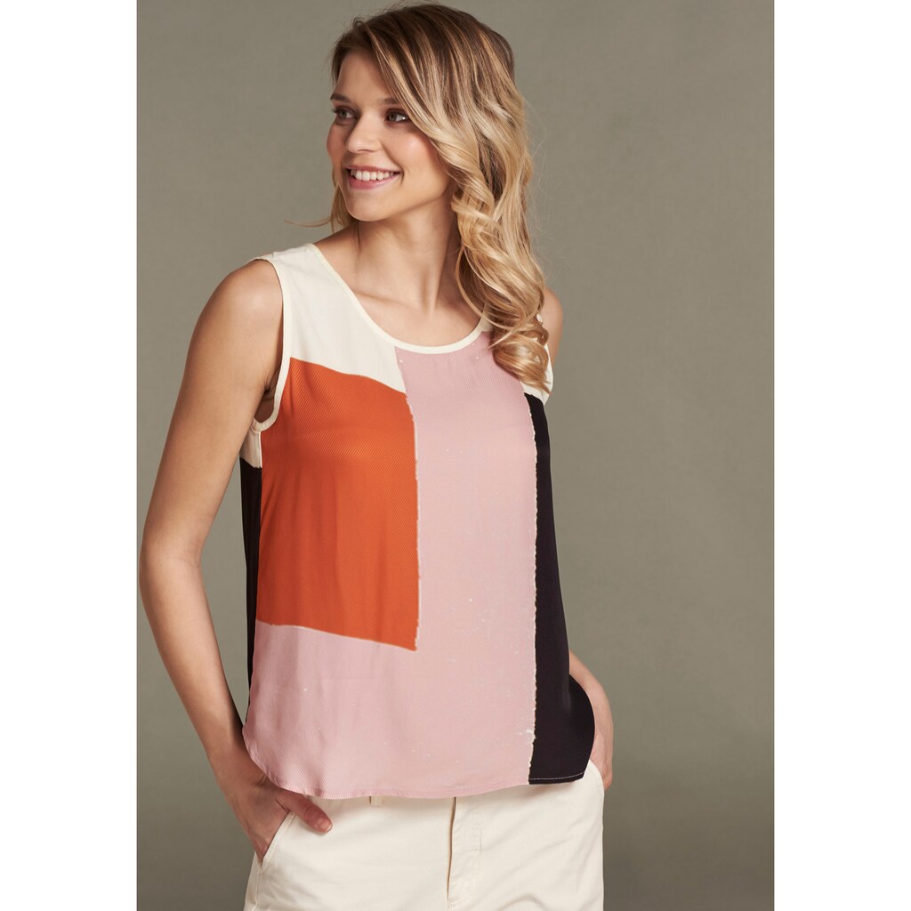 NILE Tanktop, mit Colour-Block, aus Viskose