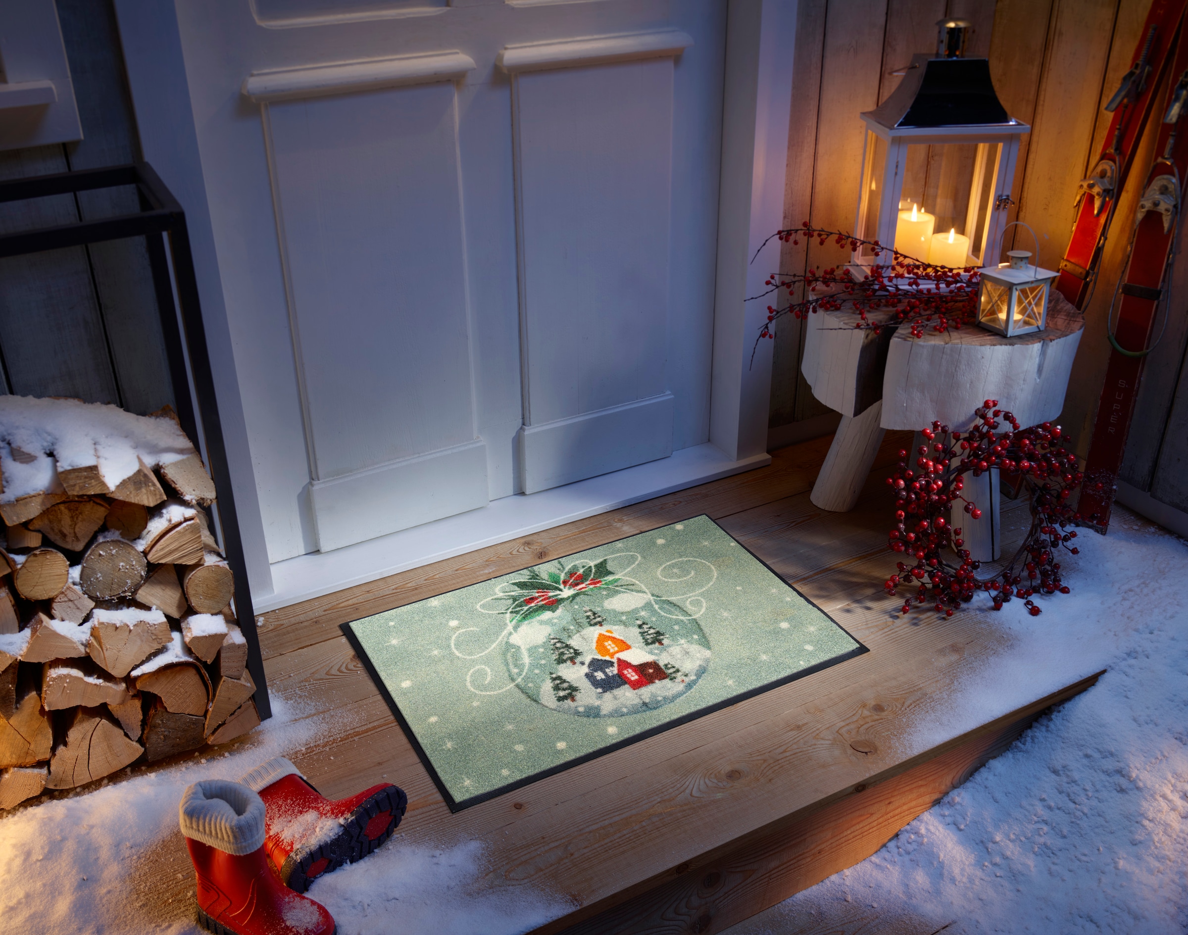 wash+dry by Kleen-Tex Fußmatte »Snow Globe« rechteckig 7 mm Höhe