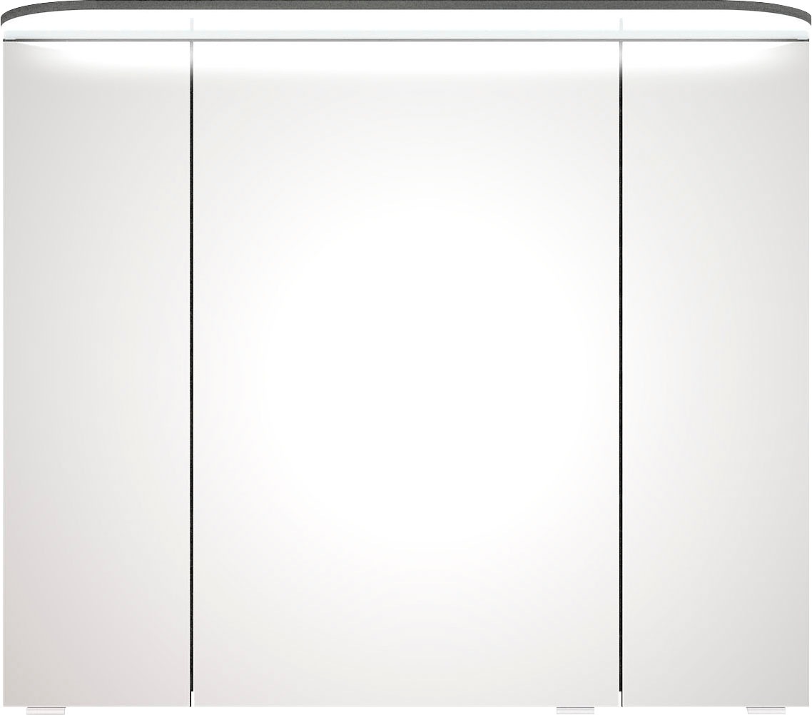 Saphir Badmöbel-Set »Balto Sprint 2-teilig, Mineralmarmor-Waschtisch mit LED-Spiegelschrank«, (2 St.), Badezimmer Set 92 cm breit, inkl. Türdämpfer, 3 Türen, 2 Schubladen