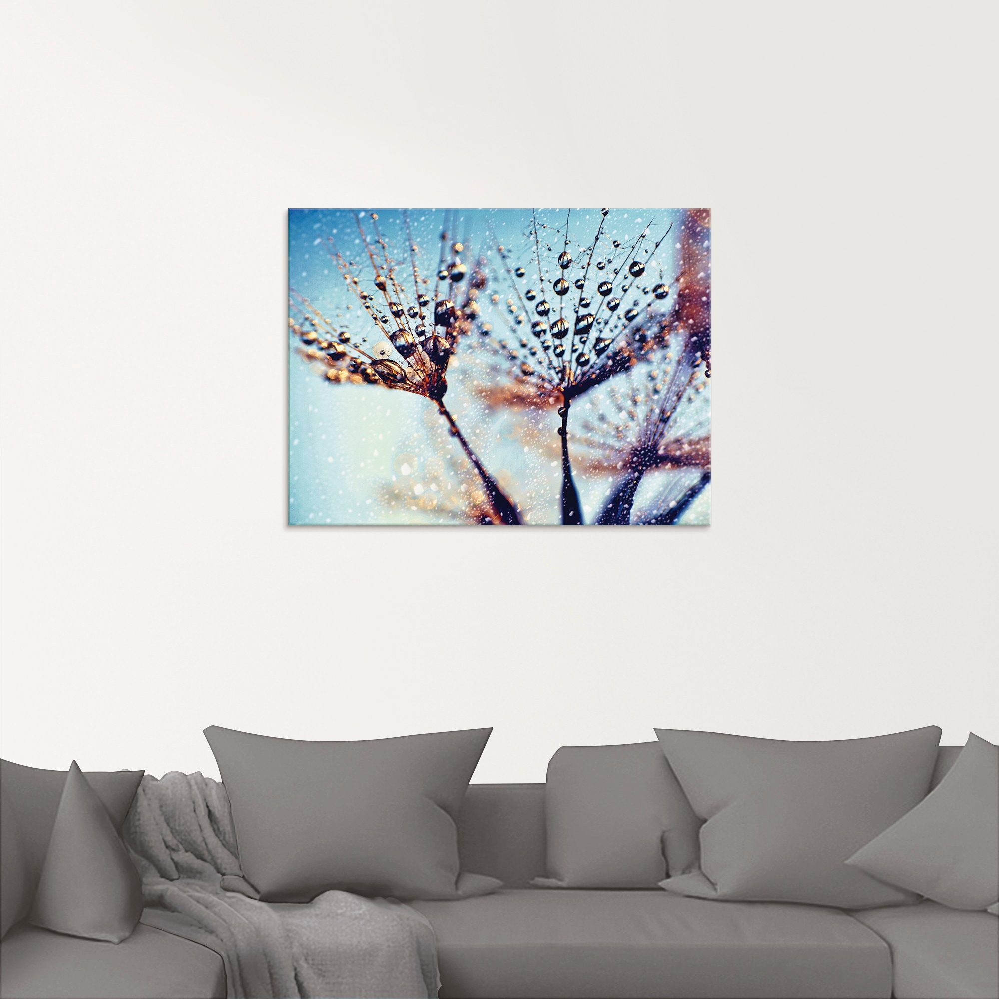 Artland Glasbild "Pusteblume Regen abstrakt", Blumen, (1 St.), in verschied günstig online kaufen