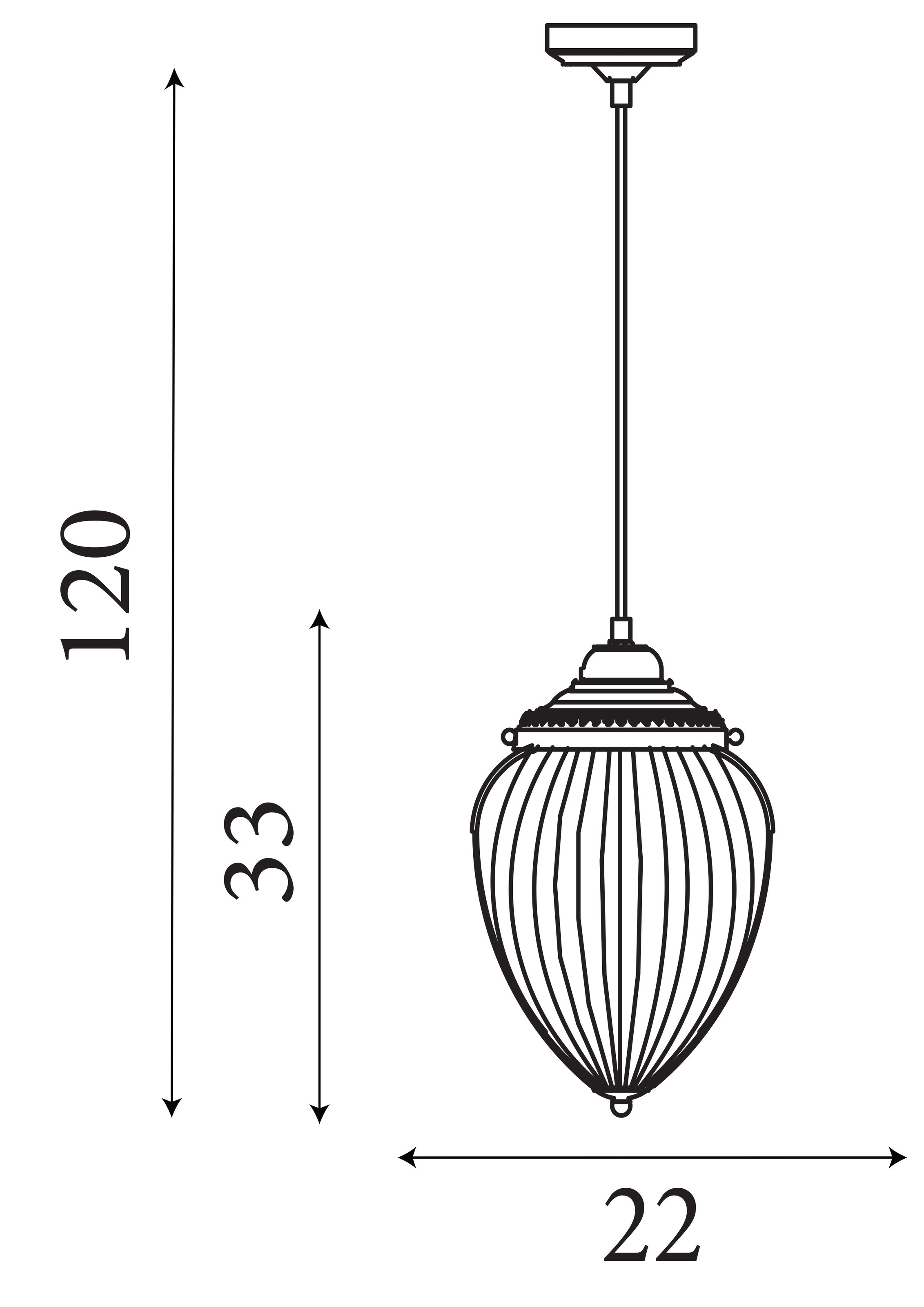 Searchlight Pendelleuchte »Moscow Pendelleuchte - Antikes Messing und geripptes Glas« E27 1 Stk.