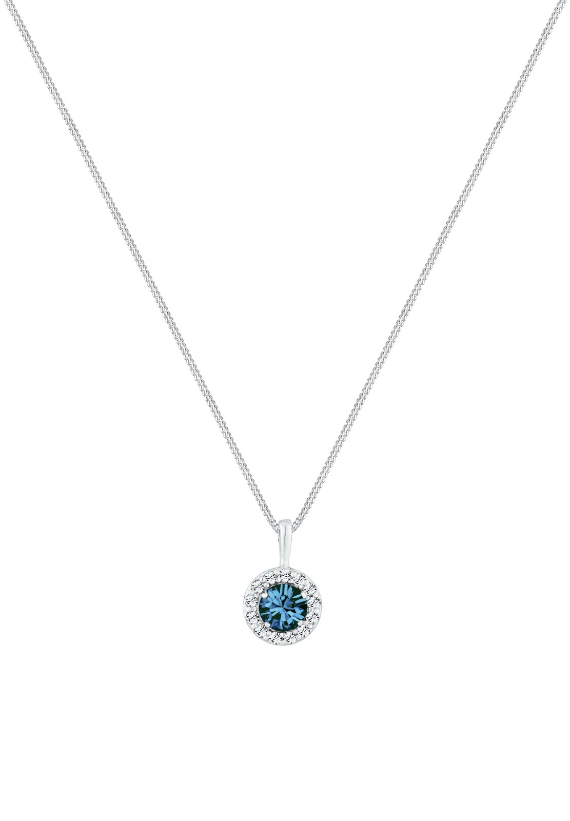 Elli Collierkettchen »Solitär mit Kristallen von Swarovski®Blau 925 Sterling Silber«