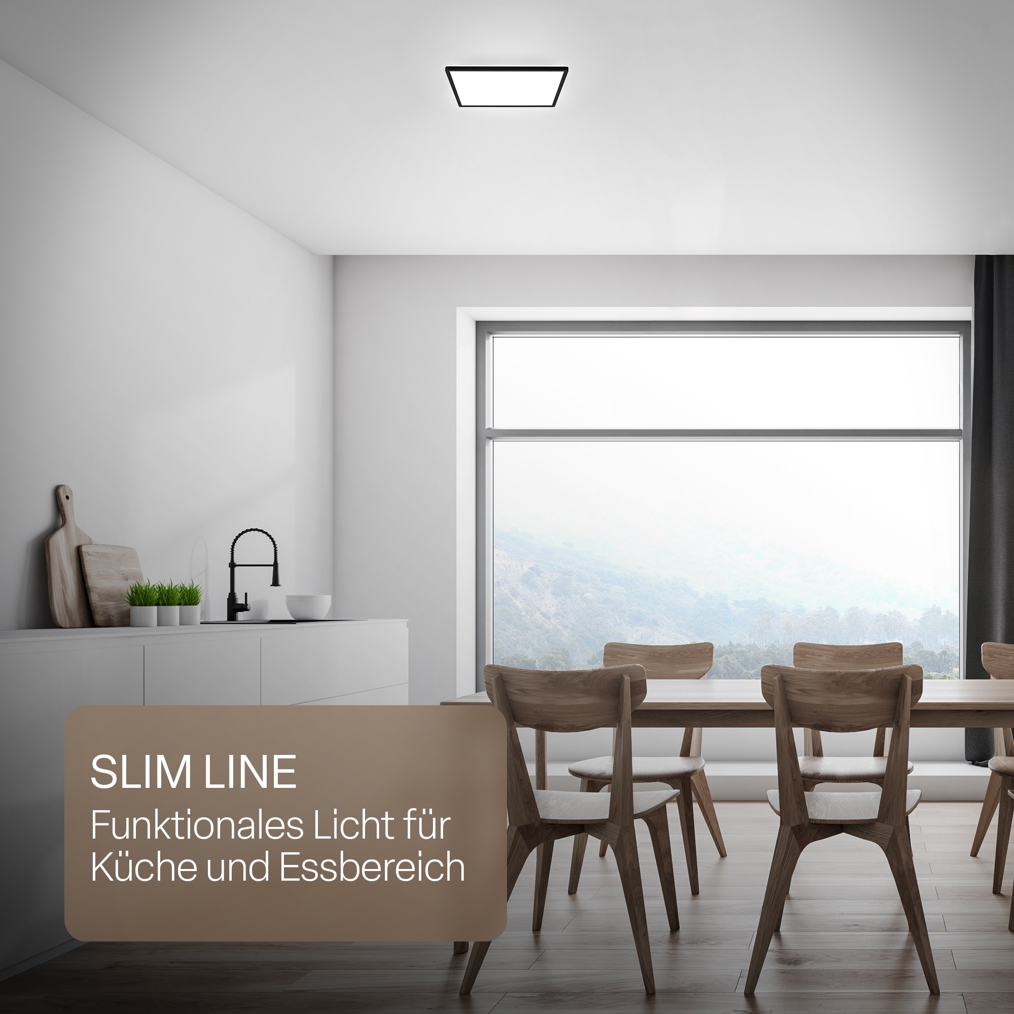 B.K.Licht LED Panel »SHALLOW« LED-Board 1 Stk. Neutralweiß 24x24x3 cm, Badlampe, Badezimmer, Küche, Wohnzimmer