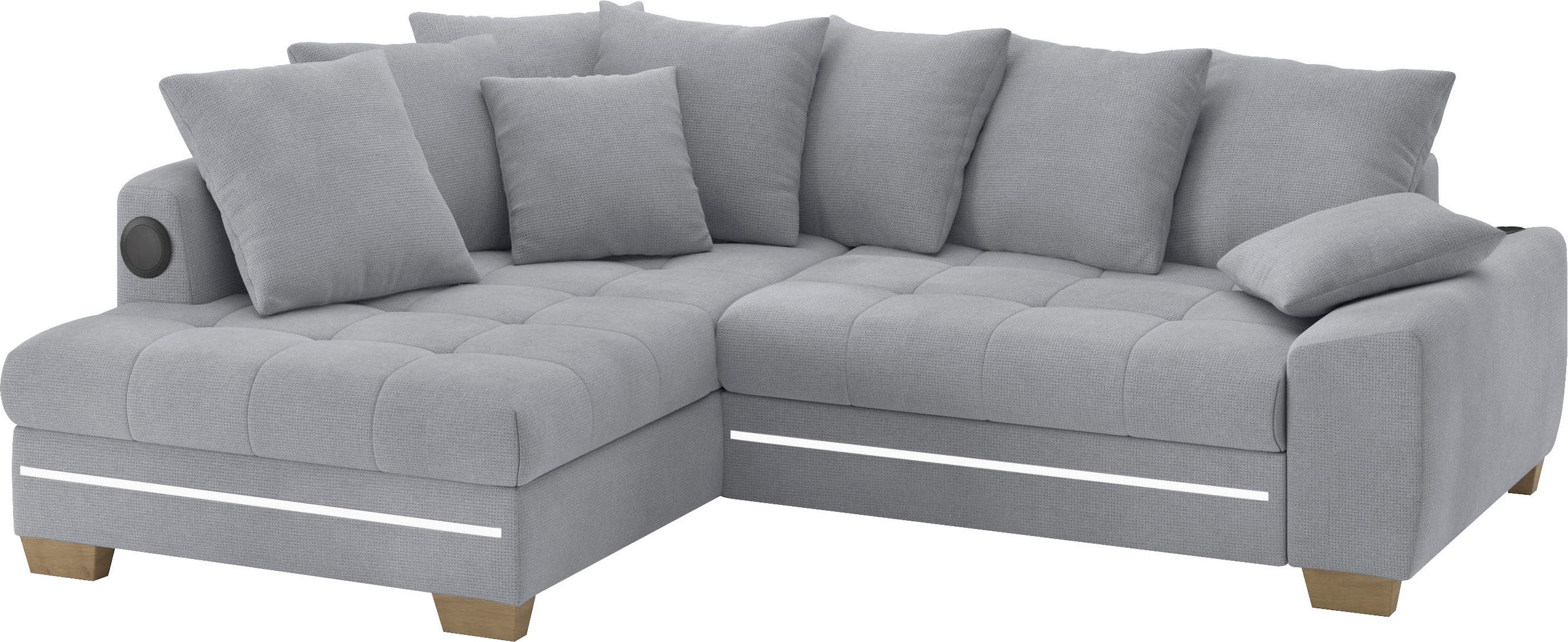 Mr. Couch Ecksofa »Nikita II, L-Form«, mit Kaltschaum, RGB-LED, Soundsystem günstig online kaufen