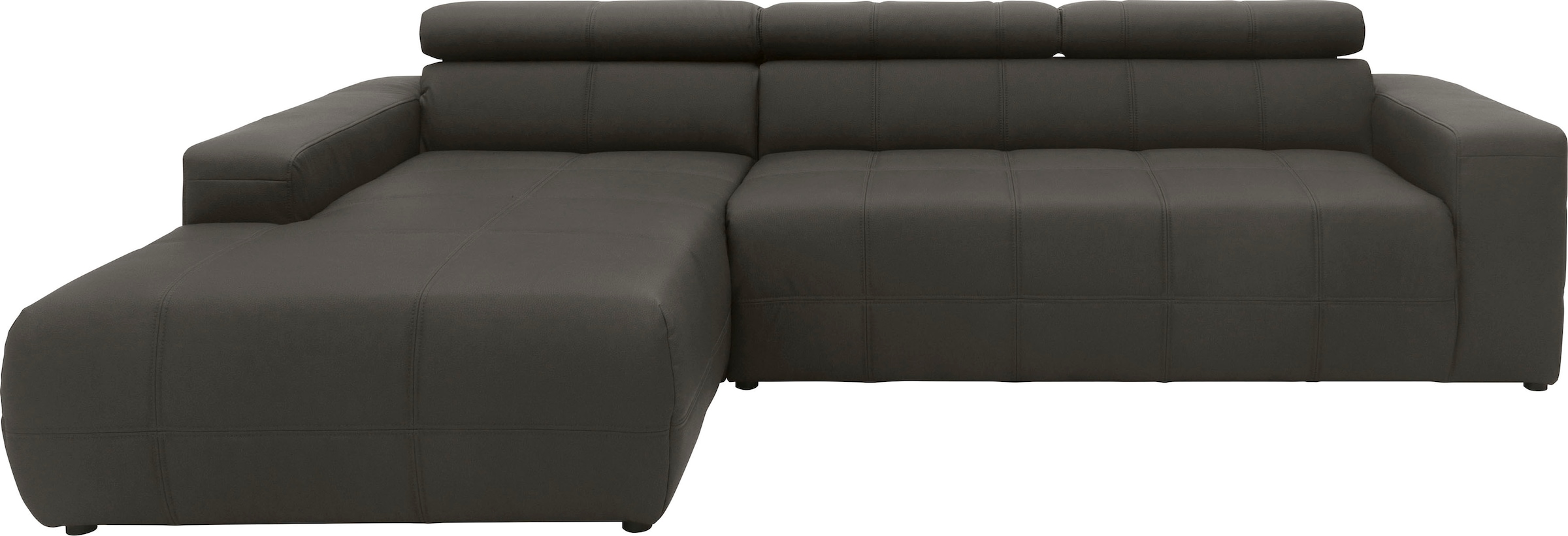 DOMO collection Ecksofa »Brandon große Ausführung B/T/H: 289/177/80 cm, auch in Leder und Cord«, mit Kopfteilverstellung, wahlweise Sitztiefenverstellung, L-Form