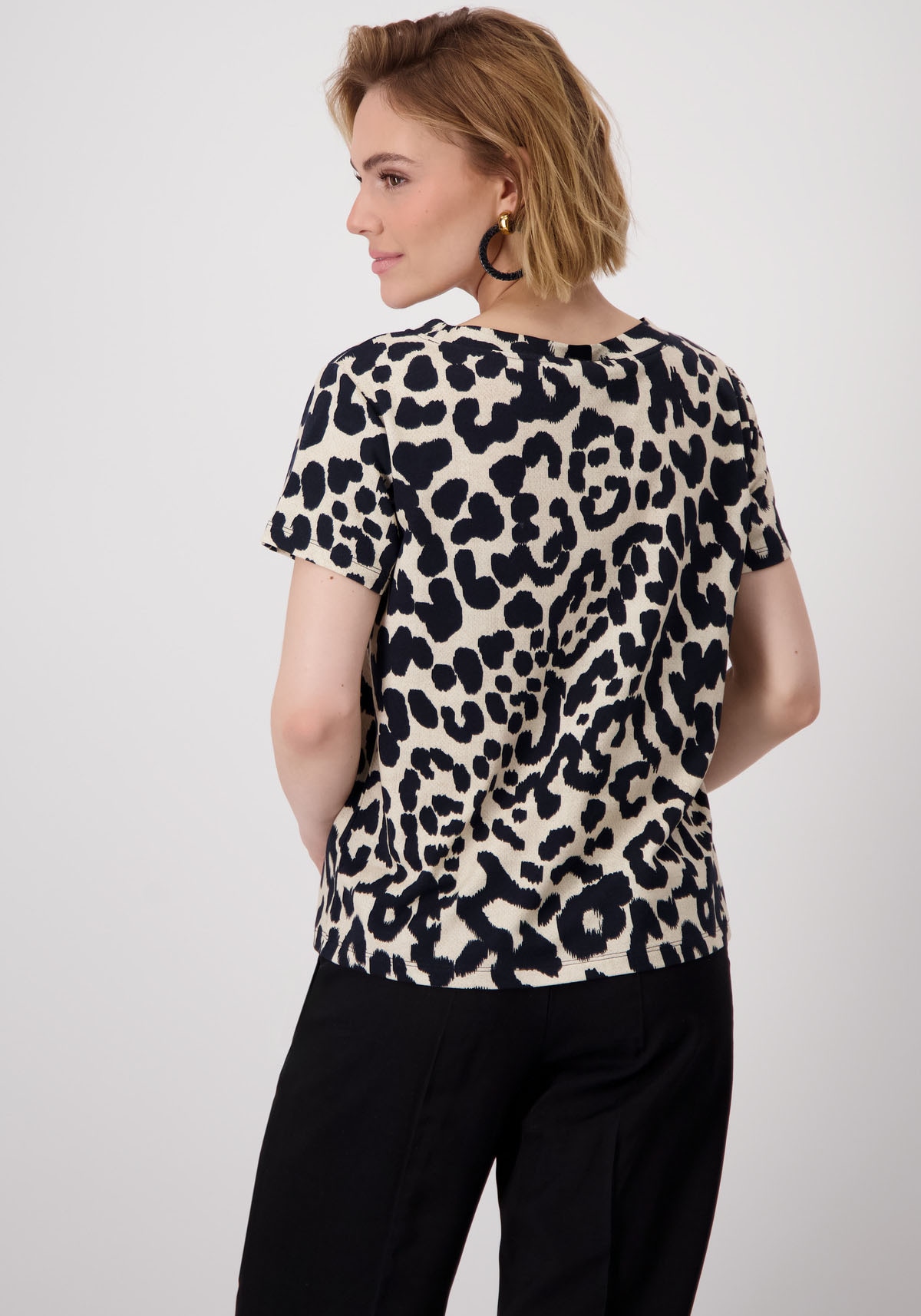 Monari T-Shirt »Shirt Leo allover«, Mit Rundhalsausschnitt