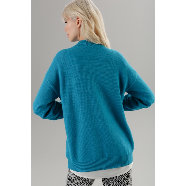 Aniston SELECTED Strickpullover, mit feinem Perlfangmuster online bei