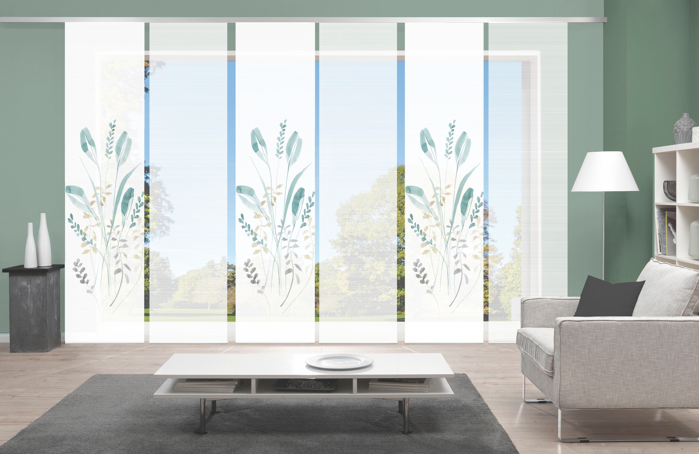 Vision S Schiebegardine »AYENE 6er SET« Paneelwagen 6 Stk. tlg. Schiebevorhang Digidruck 6er Set AYENE