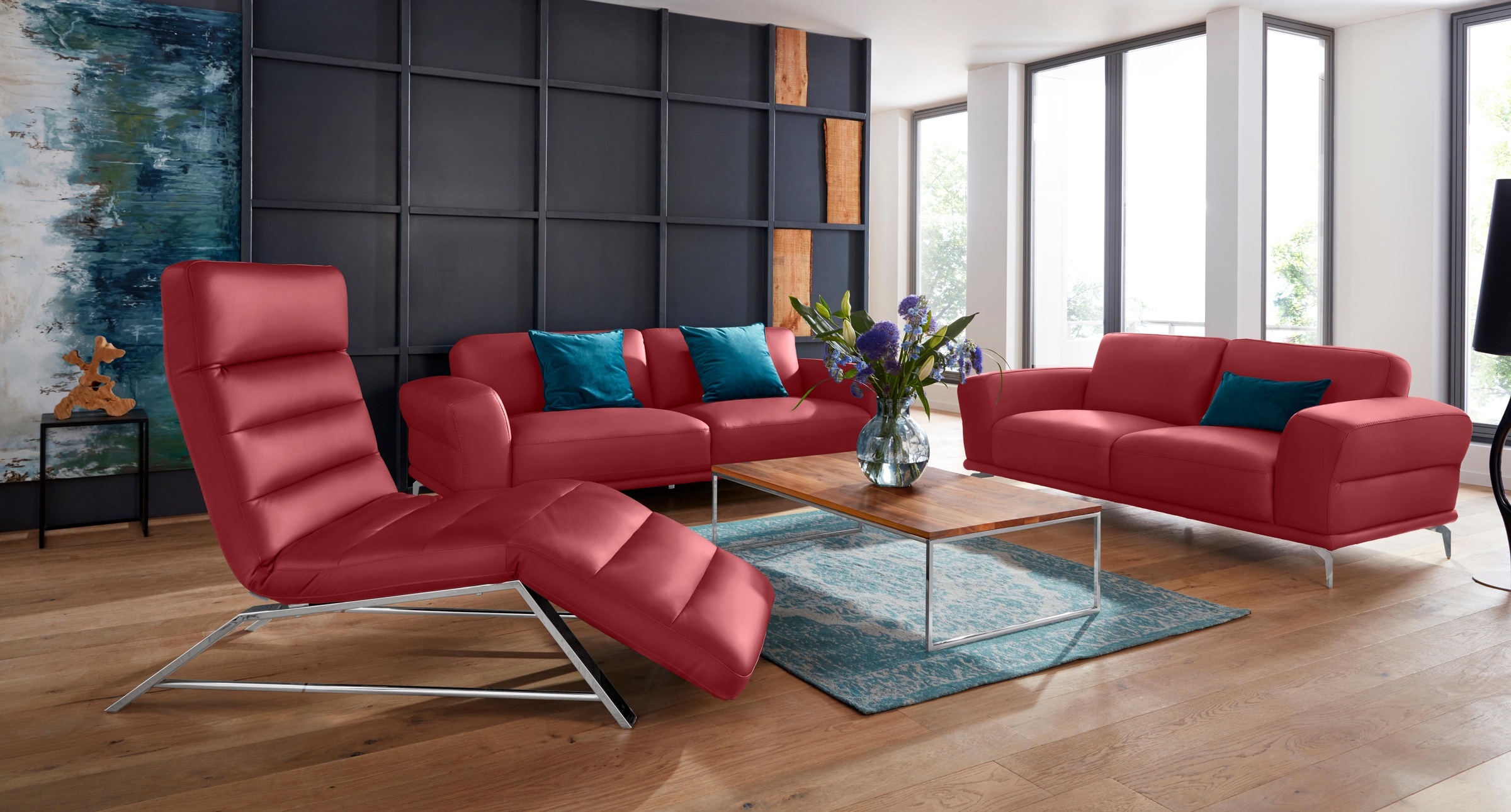 W.SCHILLIG 2,5-Sitzer »montanaa«, mit Metallfüßen in Chrom glänzend, Breite 232 cm
