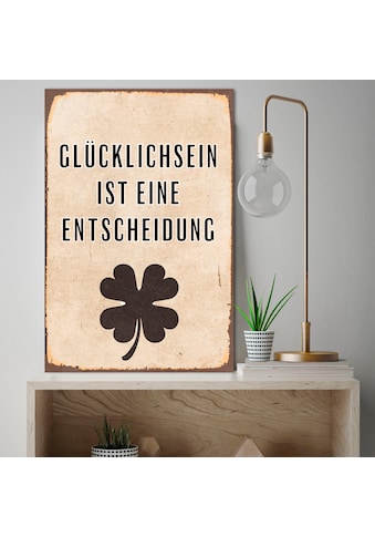 Metallbild »Glücklichsein«, Schriftzüge, (1 St.)