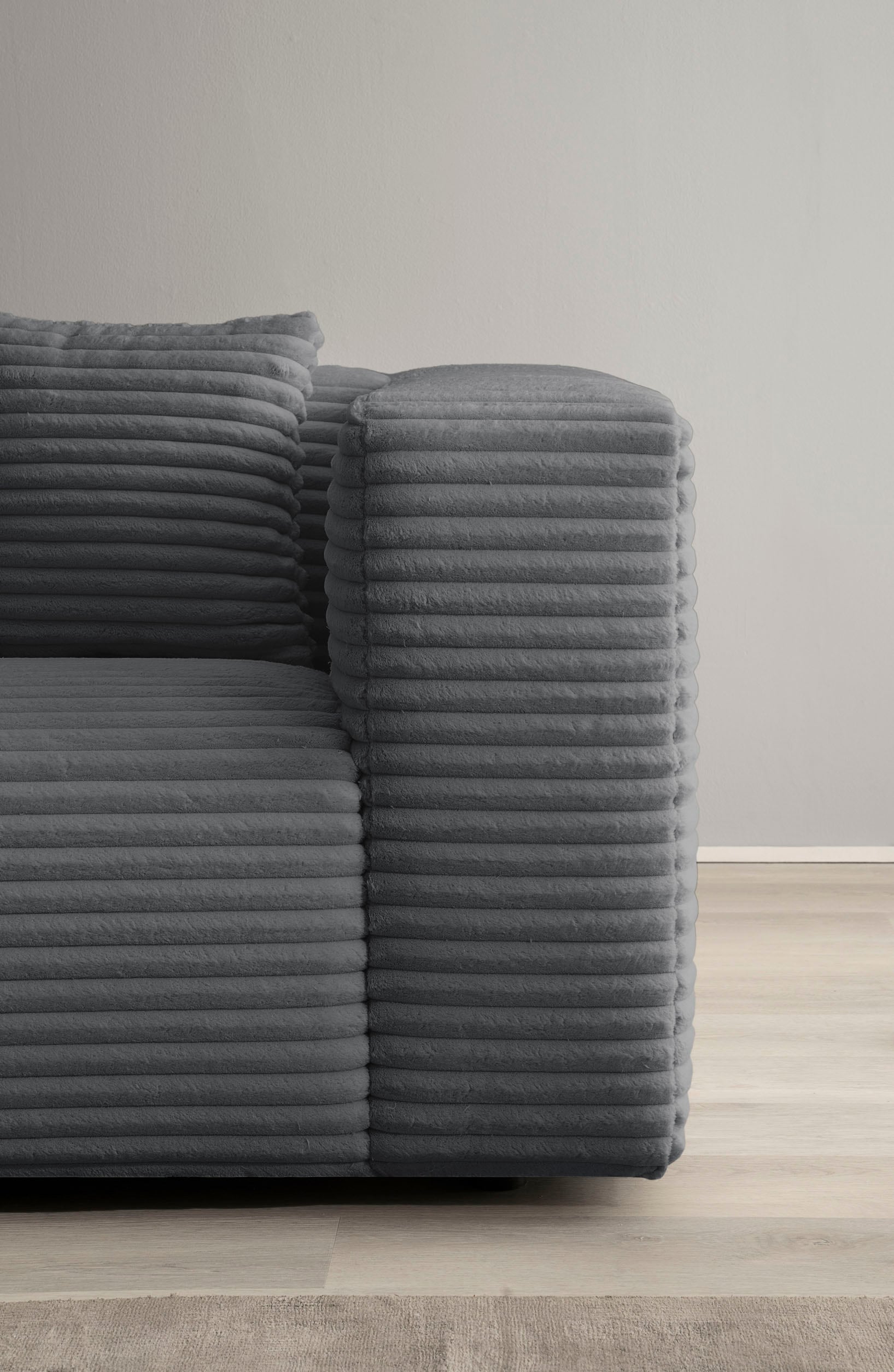 andas Polsterecke »BAKELS, Ecksofa-Set mit Hocker, L-Form mit Schlaffunktion«, Ecksofa-Set (incl. Hocker) im trendigen Megacord