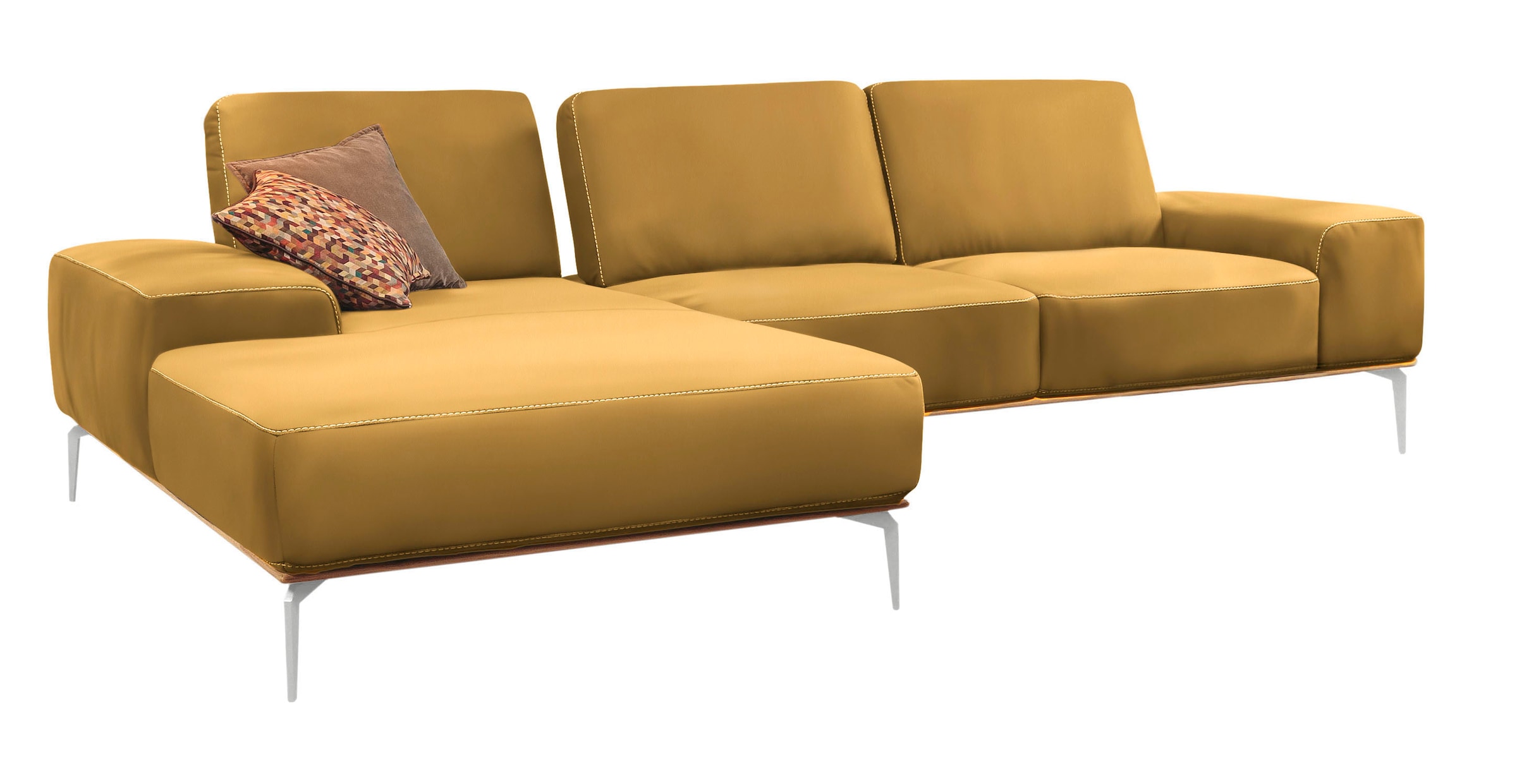 W.SCHILLIG Ecksofa "run", mit elegantem Holzsockel, Füße in Chrom glänzend, günstig online kaufen