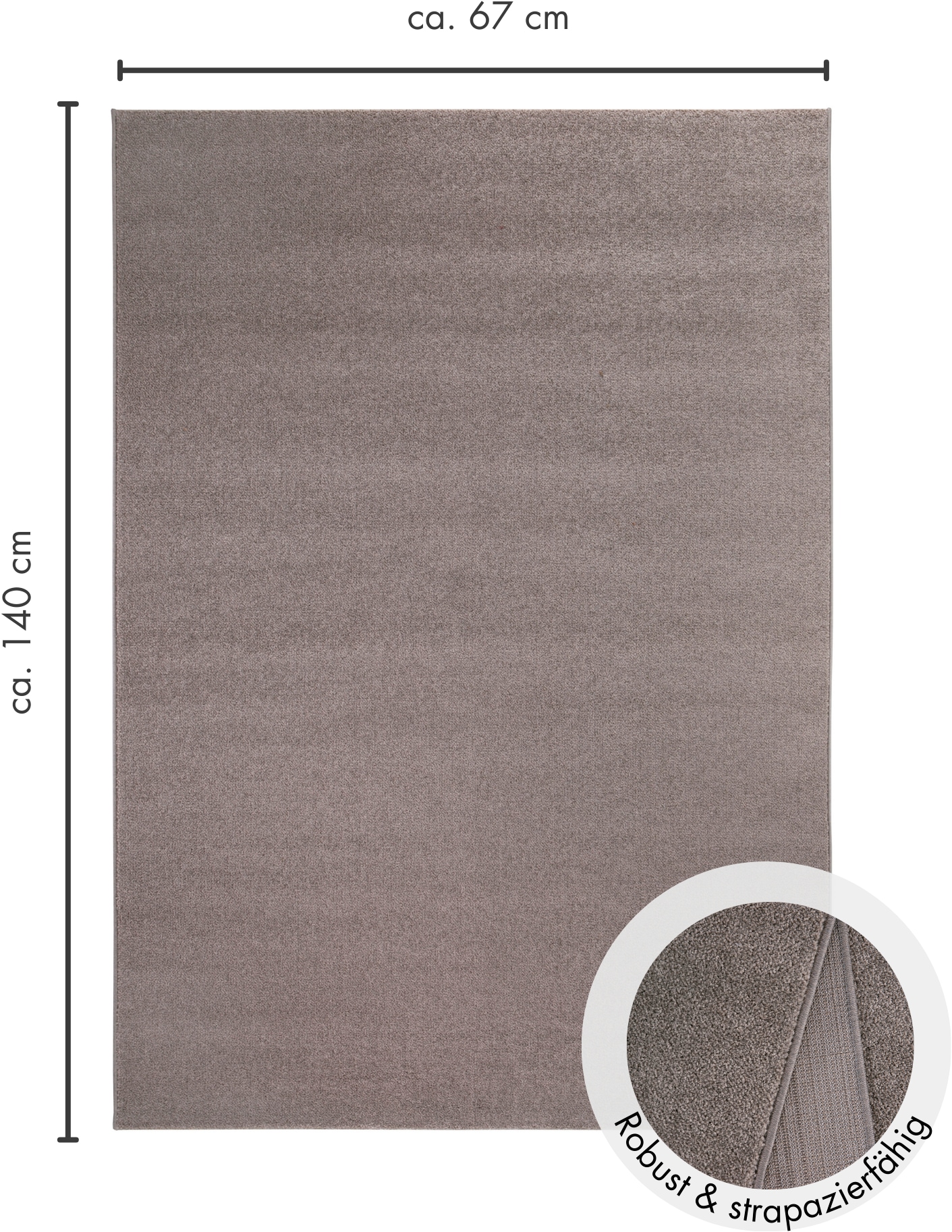 Andiamo Teppich »Jerez«, rechteckig, 8 mm Höhe, Kurzflor, gewebt, Uni-Farben, auch als Läufer