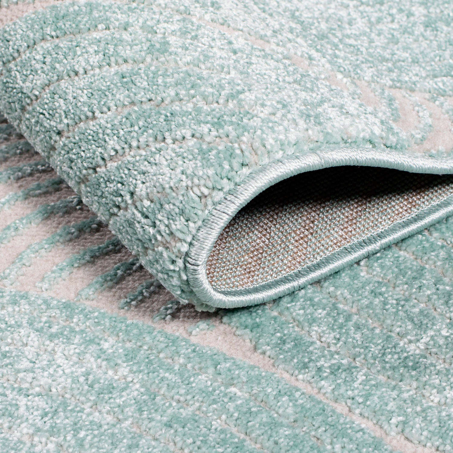 Carpet City Teppich »Friseé-Teppich FANCY 647«, rechteckig, 12 mm Höhe, Kurzflor,3D-Optik,Kreisförmiges Muster, Wohnzimmer,Schlafzimmer