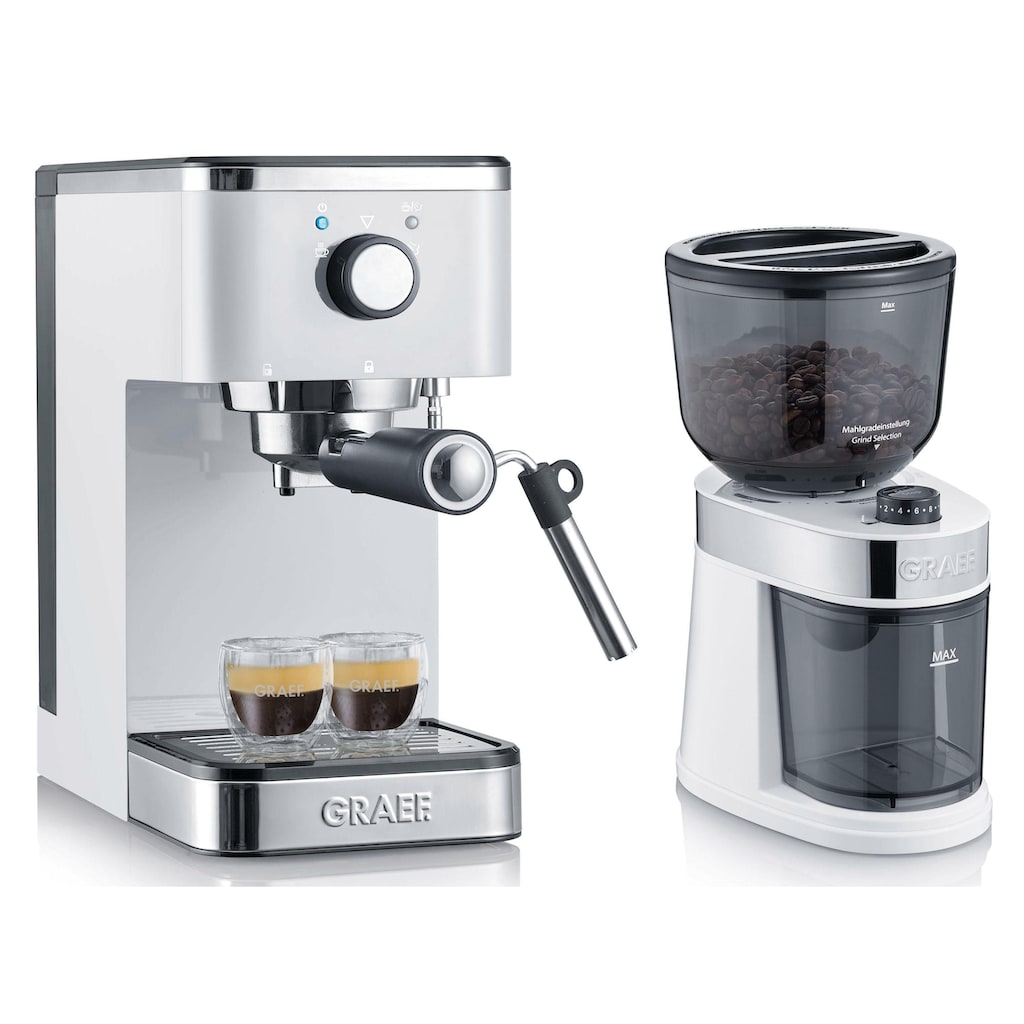 Graef Espressomaschine »"Salita Set"«, inkl. Kaffeemühle CM 201 (ES401EUSET), weiß