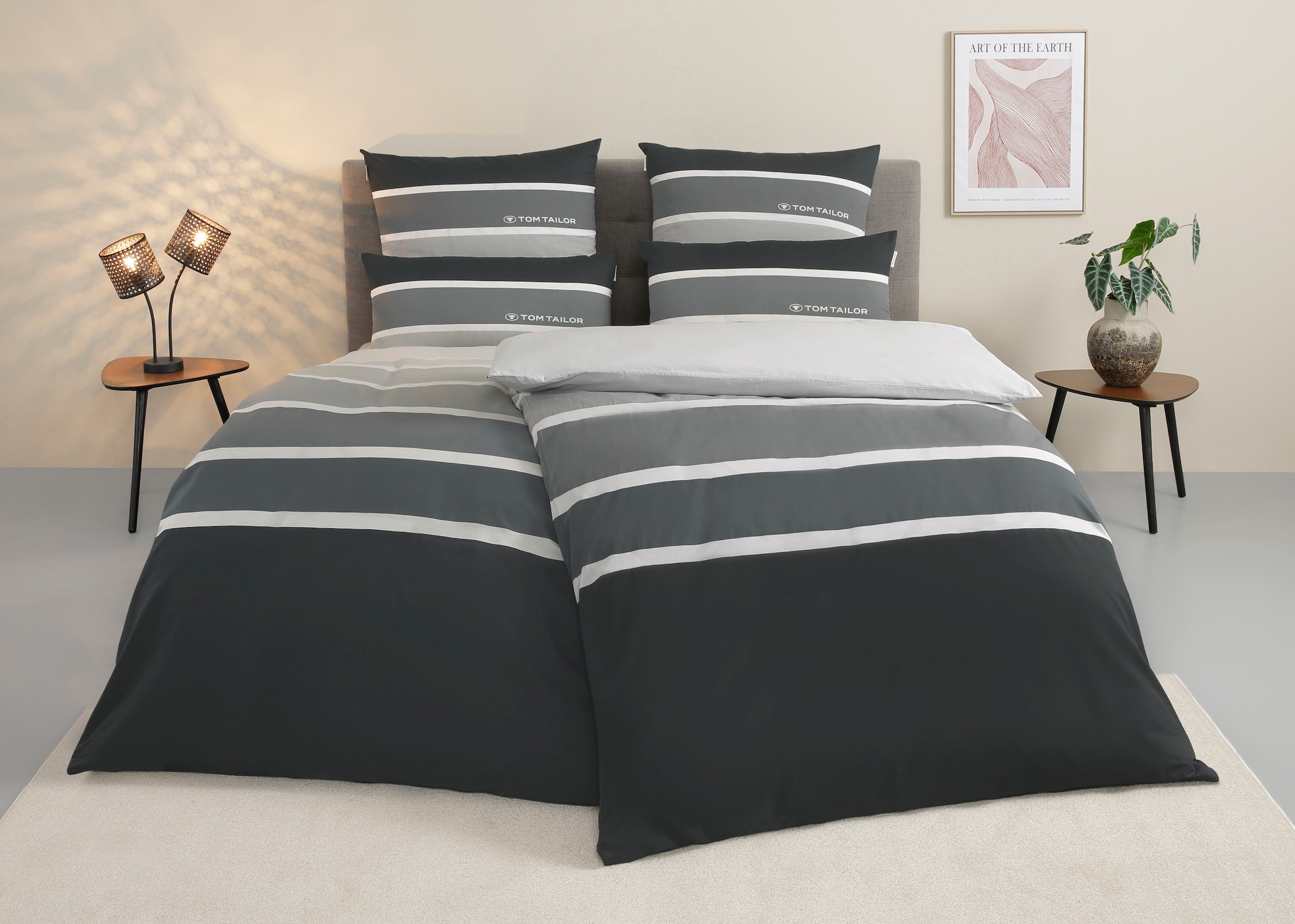 TOM TAILOR HOME Bettwäsche »Felix in Gr. 135x200 oder 155x220 cm«, mit GRAT günstig online kaufen