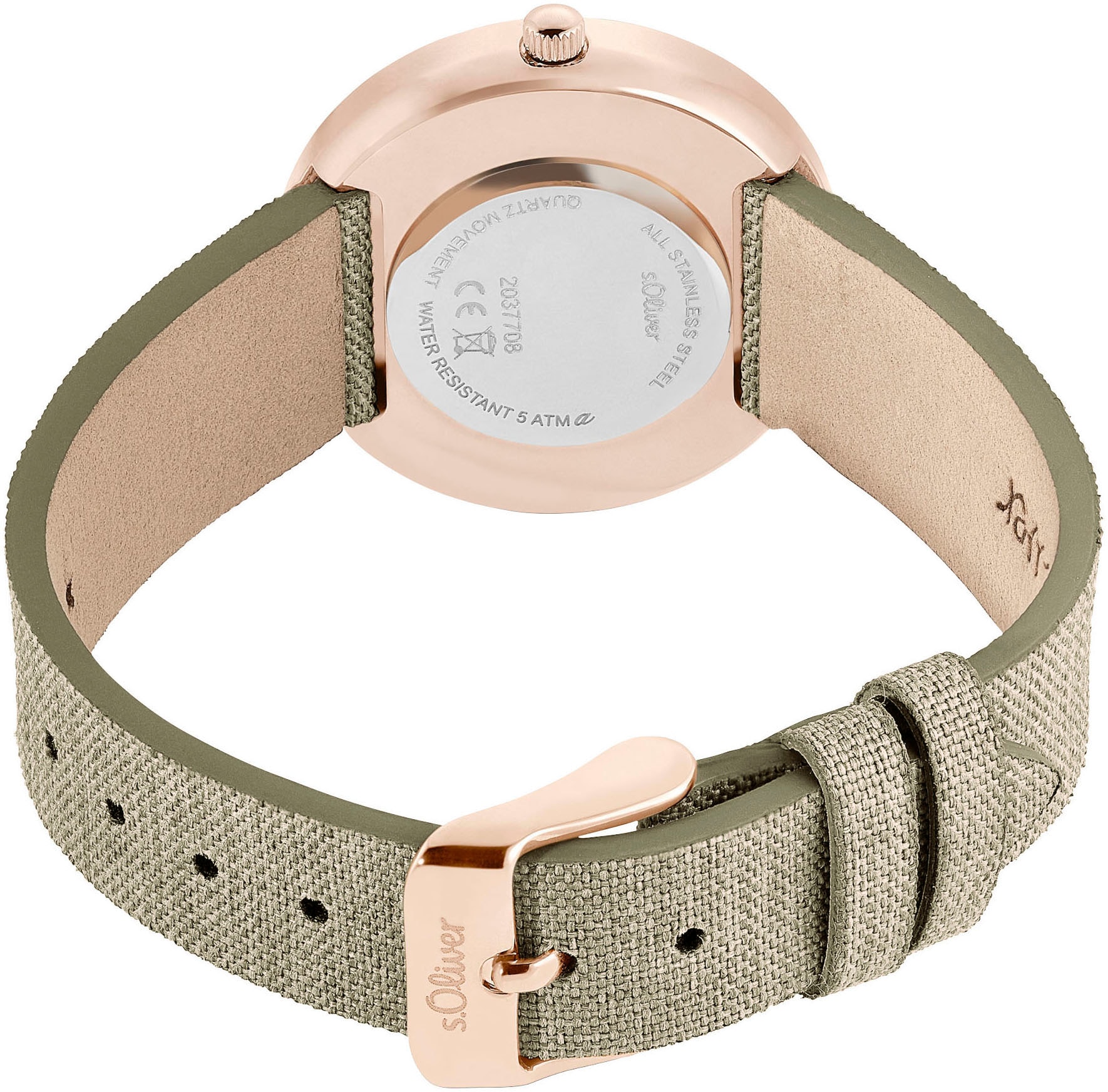 s.Oliver Quarzuhr, Armbanduhr, Damenuhr, analog, Textilarmband