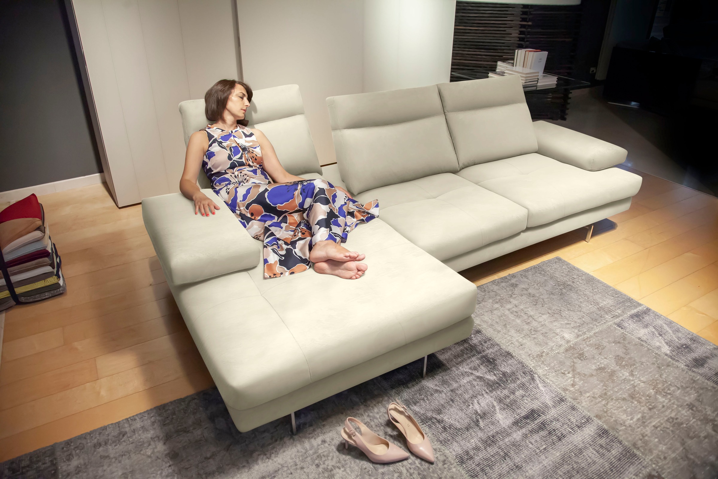 CALIA ITALIA Ecksofa "Toby Wing, B/T: 288/153 cm, Designsofa mit hohem Sitz günstig online kaufen