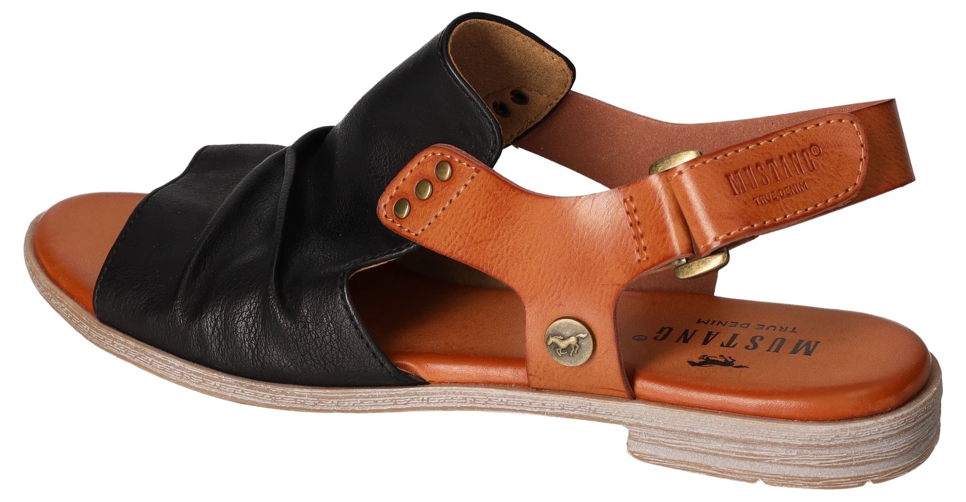 Mustang Shoes Riemchensandale, Sommerschuh, Sandalette, Blockabsatz, mit Klettverschluss