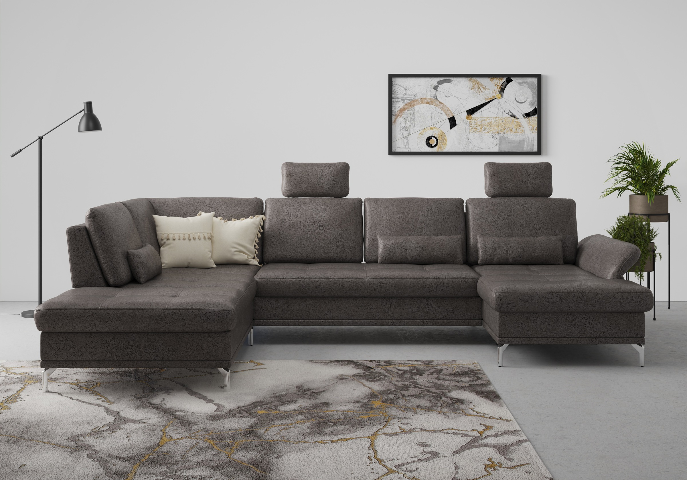 INOSIGN Wohnlandschaft »Palm Beach U-Form« Federkern, mit Sitztiefenverstel günstig online kaufen