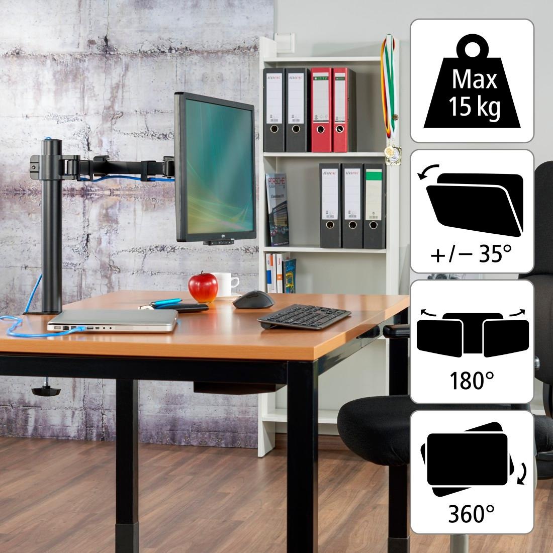 Hama Monitor-Halterung »Bildschirm Halterung, 33-89 cm(13"-35") ausziehbar«, bis 89 cm Zoll
