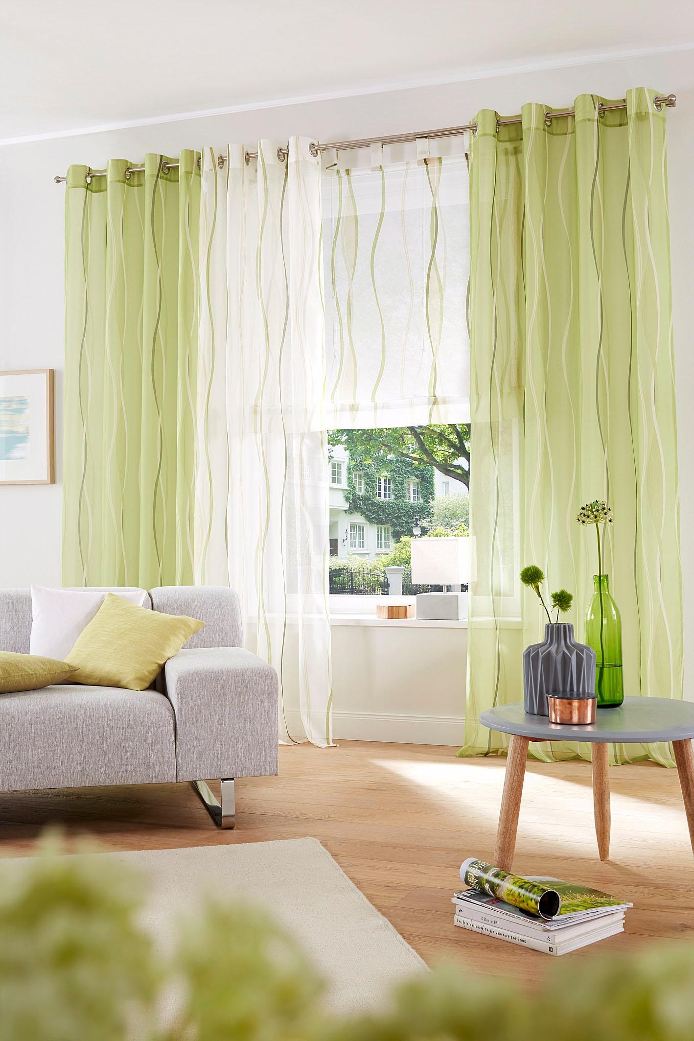 my home Gardine »Dimona«, (2 St.), 2er-Set, transparent, Voile, Polyester günstig online kaufen