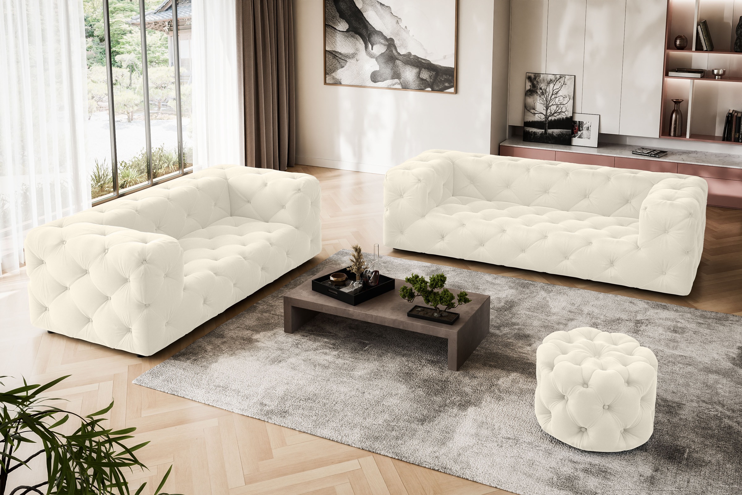 Places of Style 2-Sitzer »FOLLINA«, 2-Sitzer Sofa mit klassischer Chesterfi günstig online kaufen