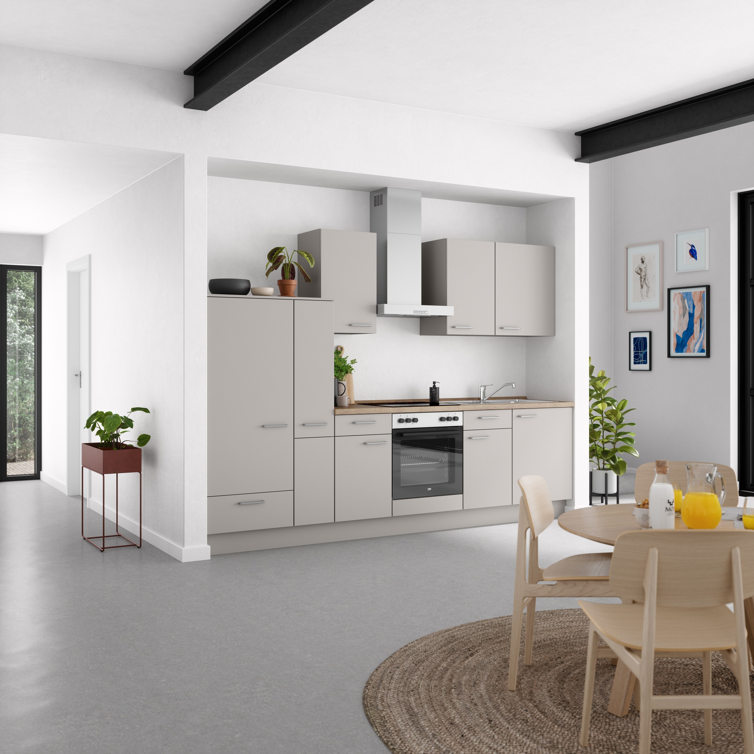 nobilia® Küchenzeile »"Touch I"«, vormontiert, Ausrichtung wählbar, Breite 300 cm, wahlw. mit E-Geräten