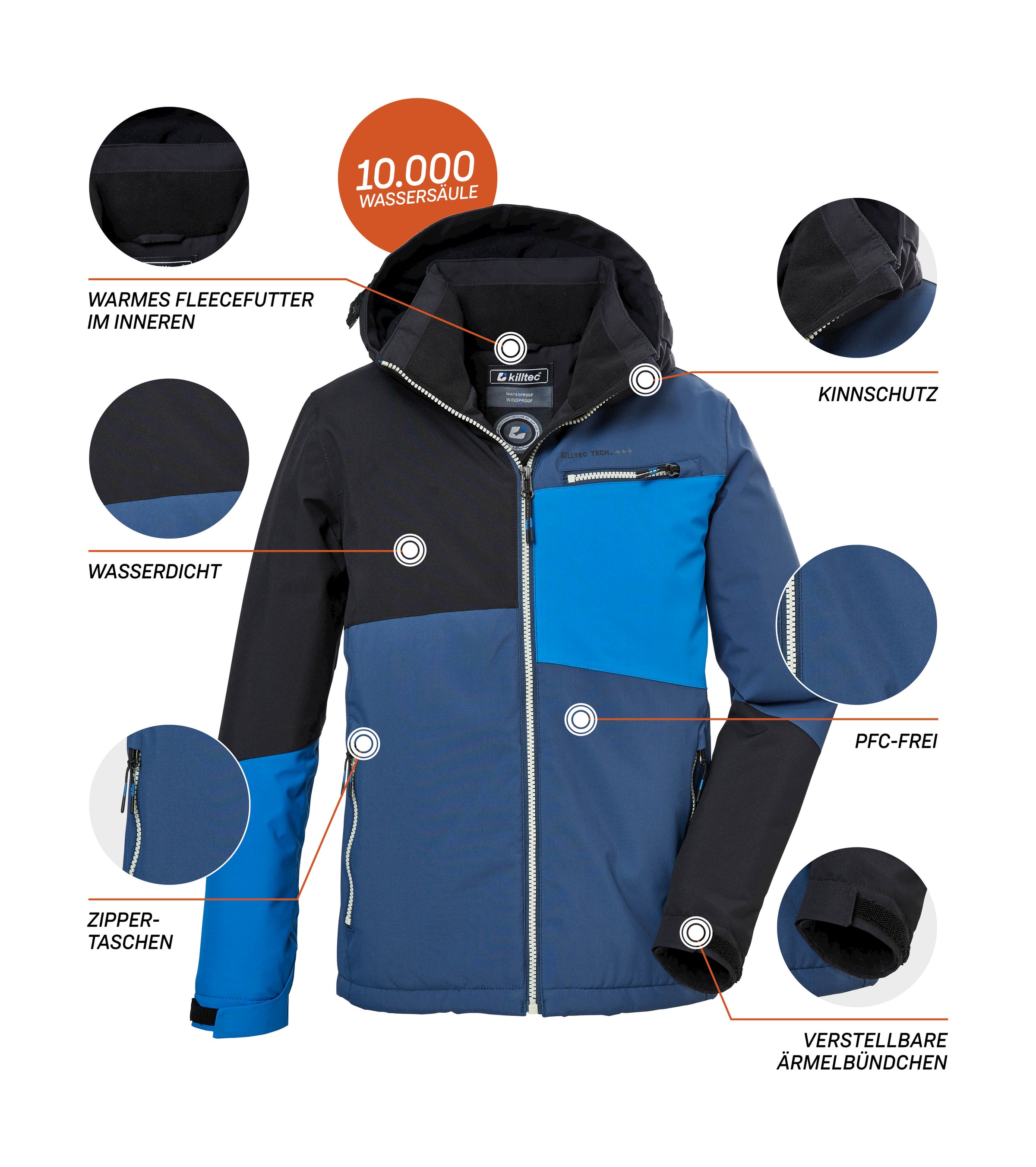 Killtec Outdoorjacke »KOW 161 BYS JCKT«, Kinderjacke: wasser- und winddicht, warm, reflektierend, PFAS-frei
