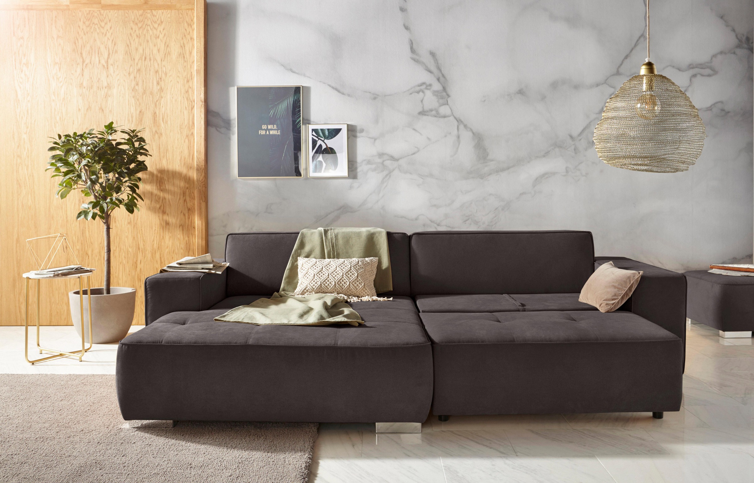 INOSIGN Ecksofa »Sapporo L-Form«, wahlweise Bettfunktion oder Sitztiefenver günstig online kaufen