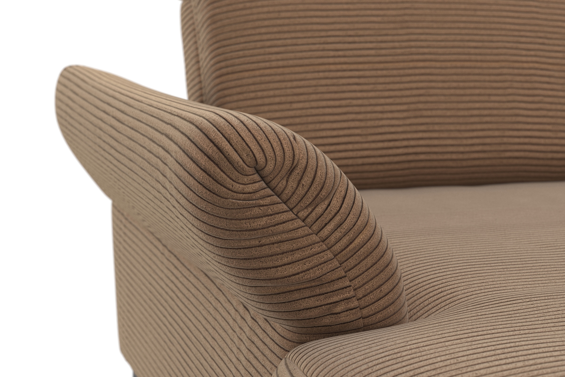 INOSIGN Ecksofa »Coco L-Form«, Sitztiefen-, Arm- und Kopfteilverstellung, Cord-Bezug, Fußhöhe 15 cm