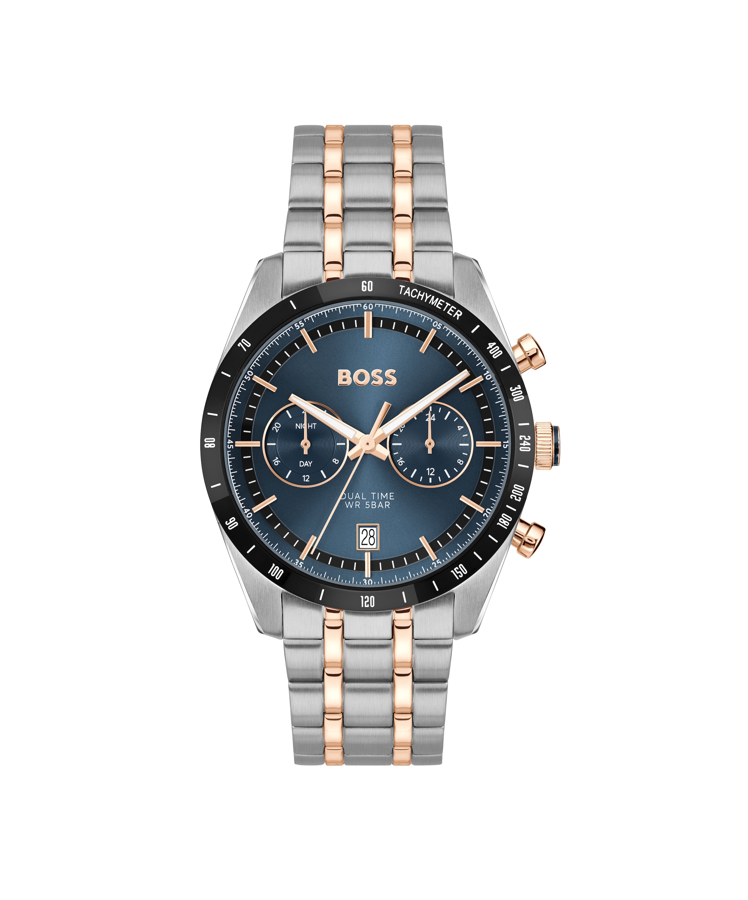 BOSS Multifunktionsuhr »TOURMASTER« Quarzuhr, Armbanduhr, Herrenuhr, Edelstahlarmband, analog, Tag