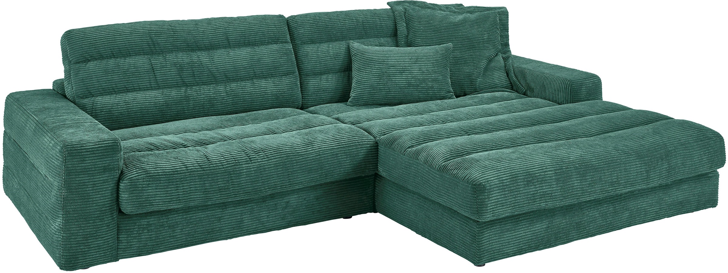 3C Candy Ecksofa »Stripes Mega-Sofa, bequem und komfortabel, L-Form«, Lose Rückenkissen, mit feiner Quersteppung, Cord-Bezug
